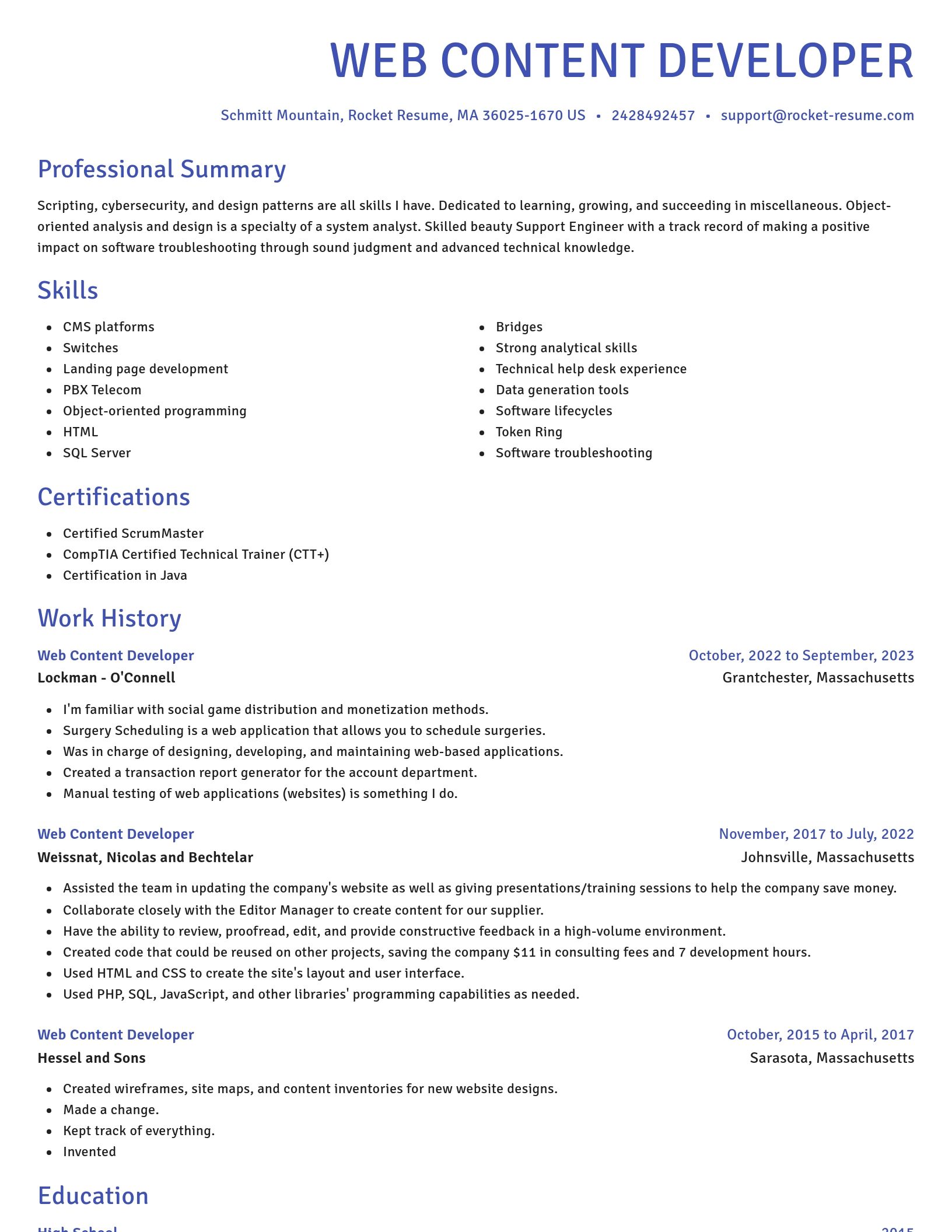 Novel resume template
