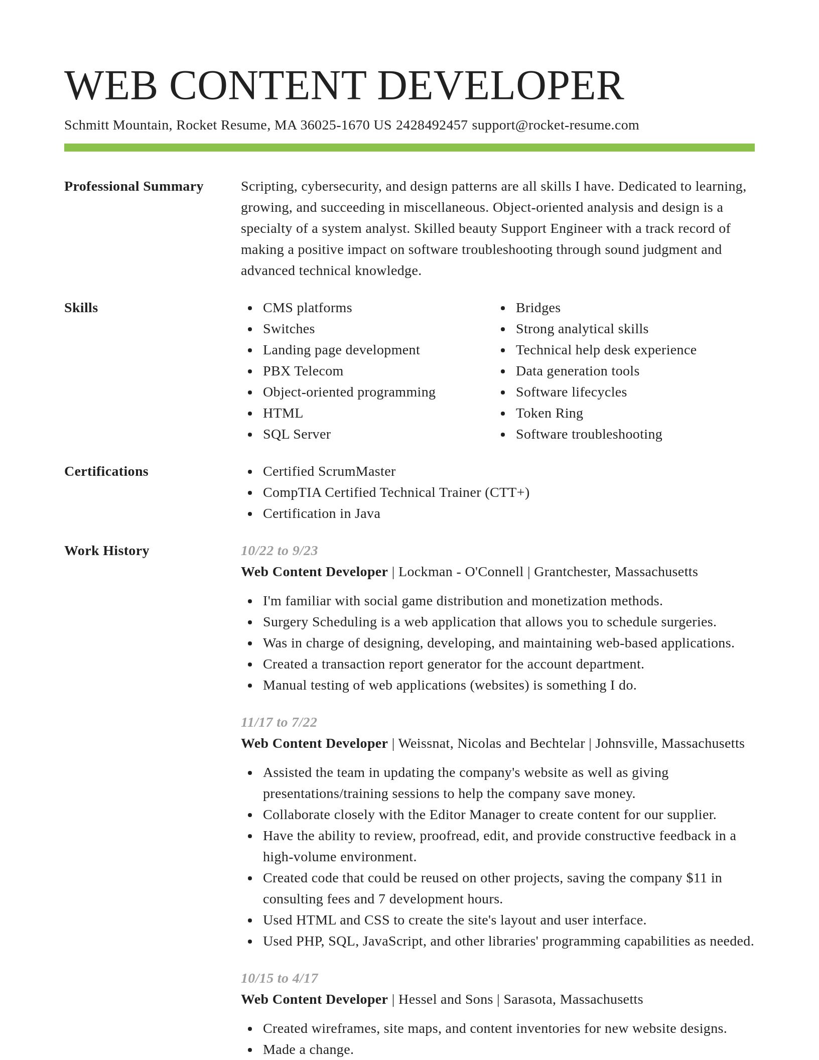 Smart resume template