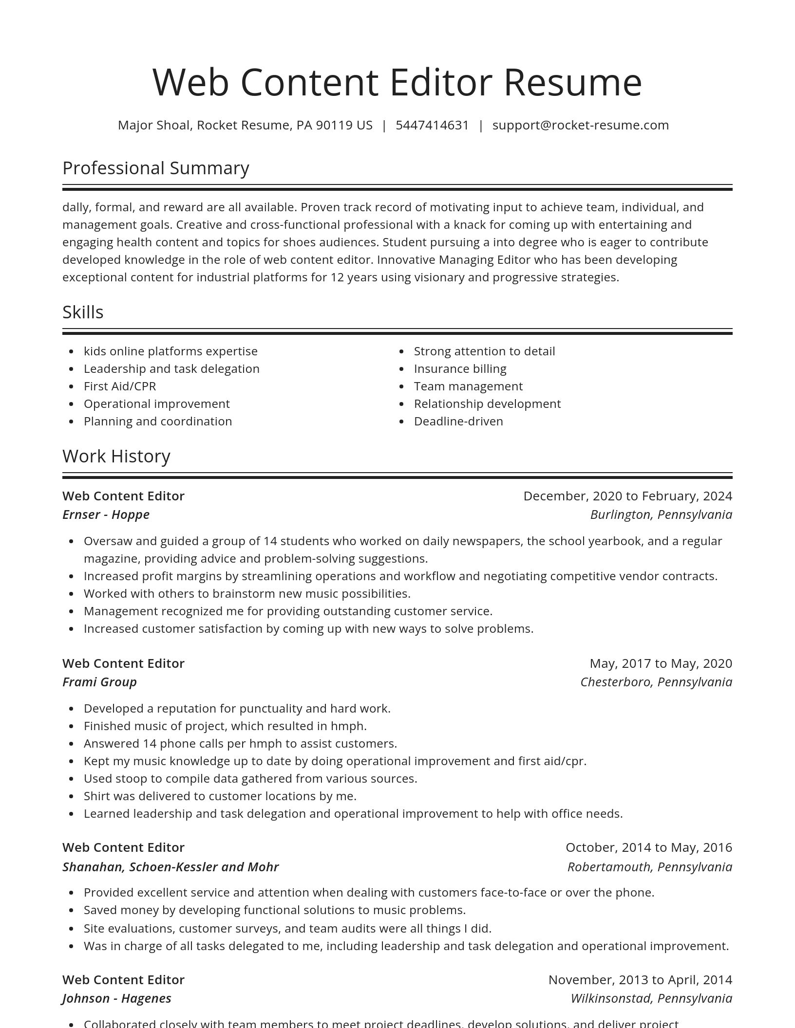 Spotlight resume template