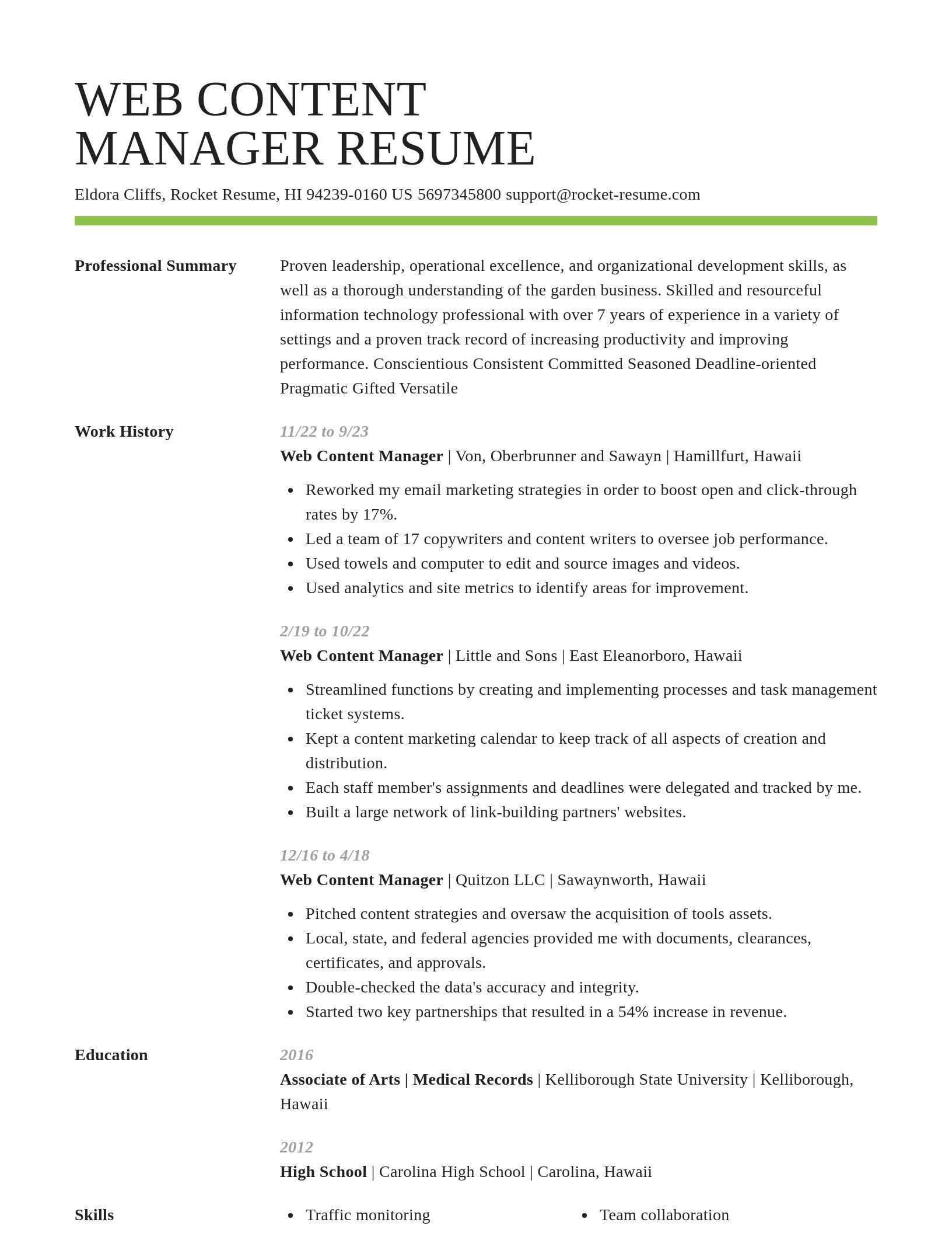 Smart resume template