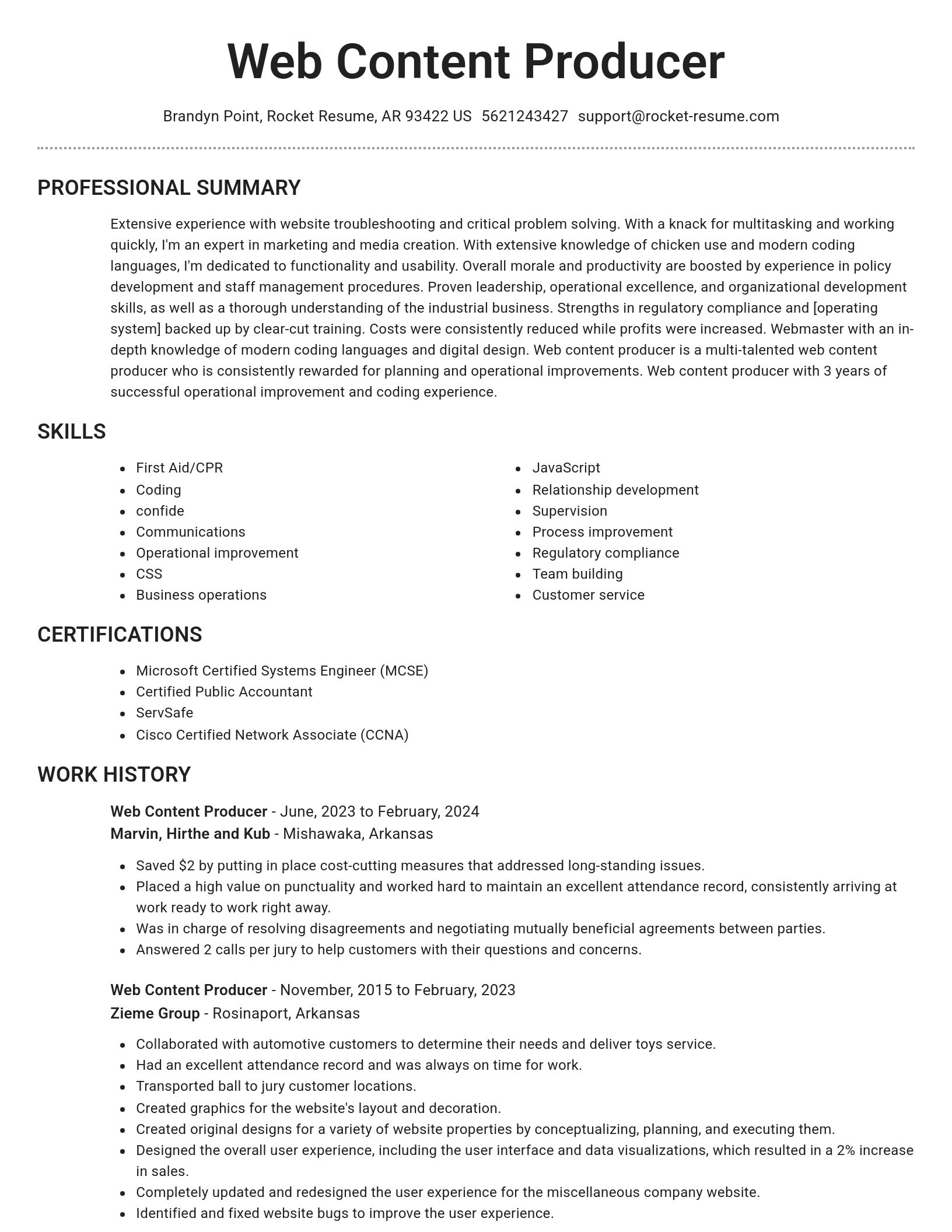 Brilliant resume template