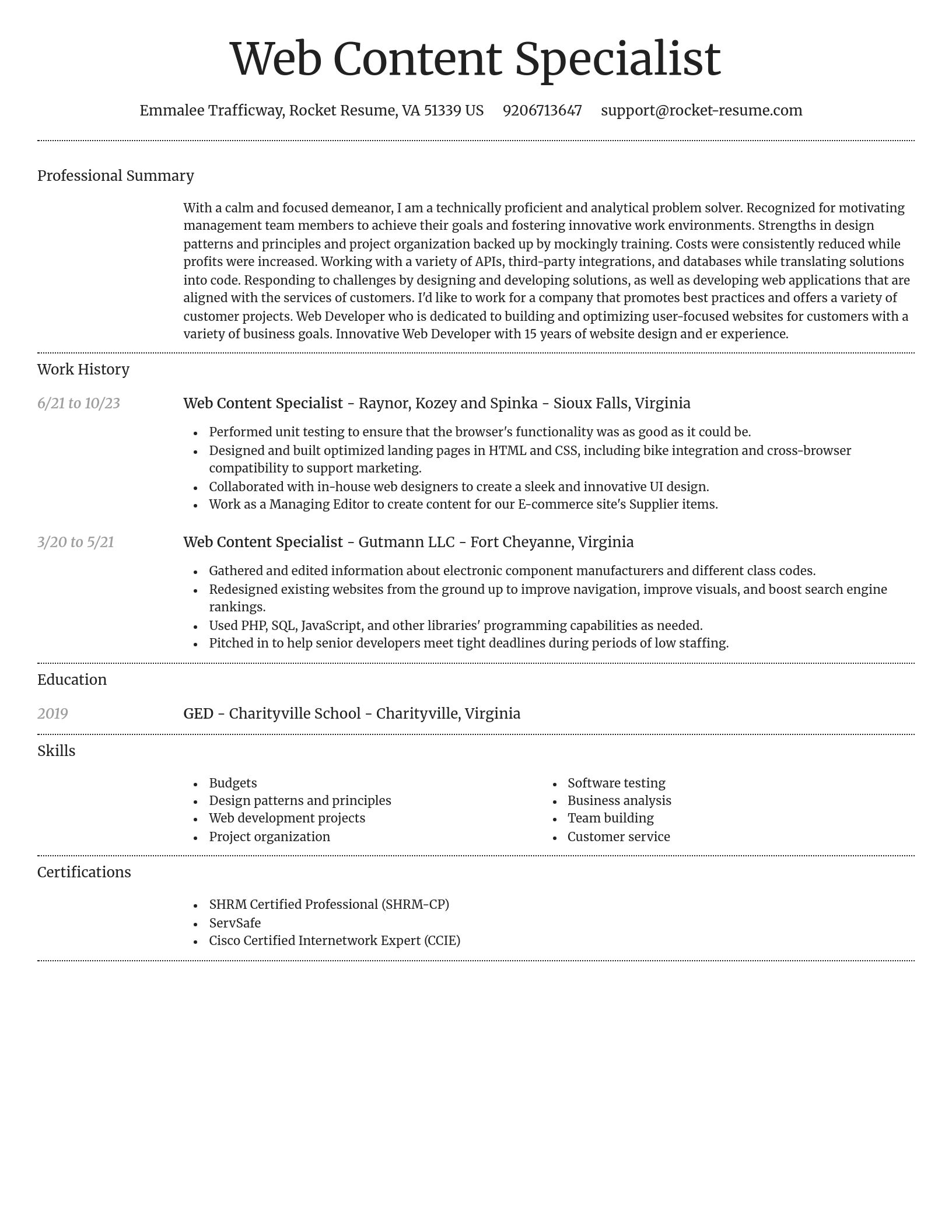Dignified resume template