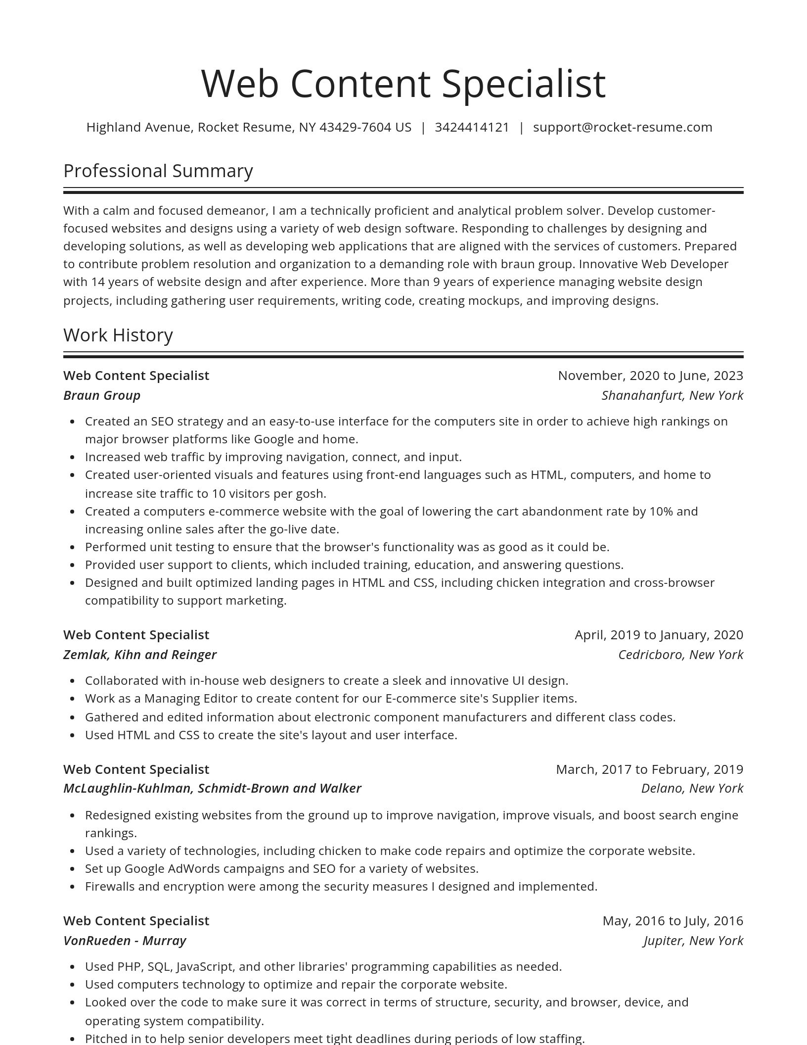 Spotlight resume template