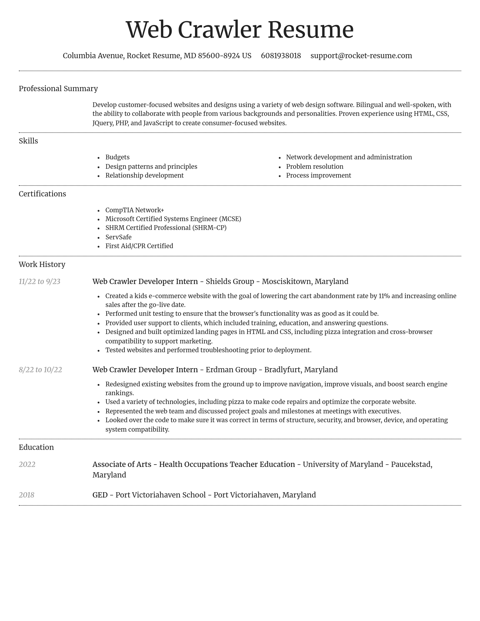 Dignified resume template