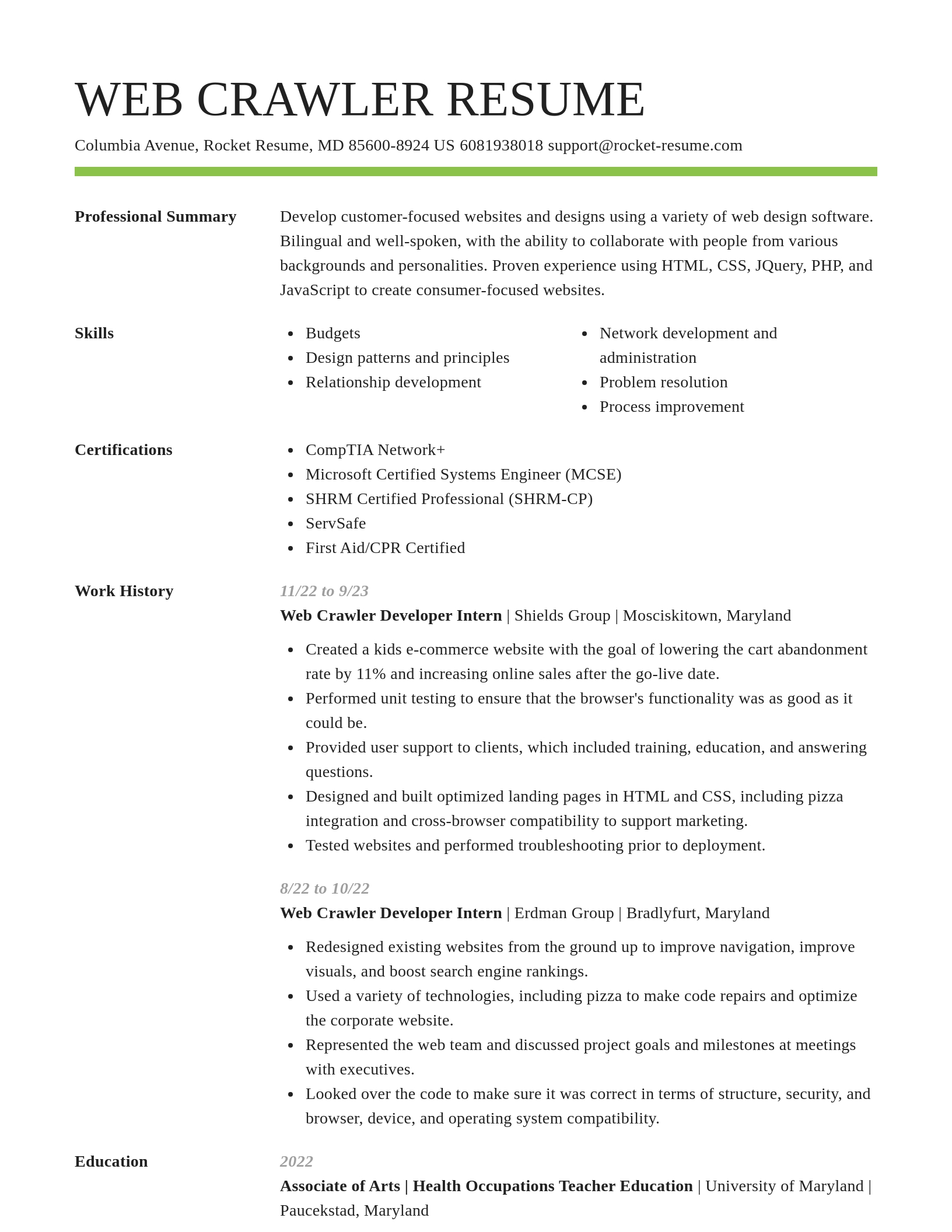 Smart resume template