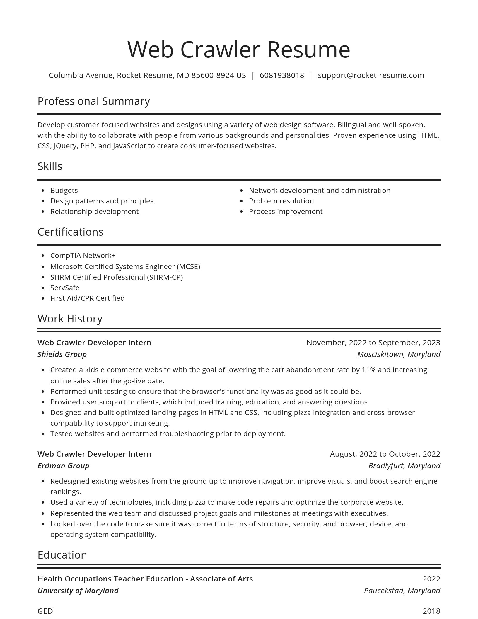 Spotlight resume template
