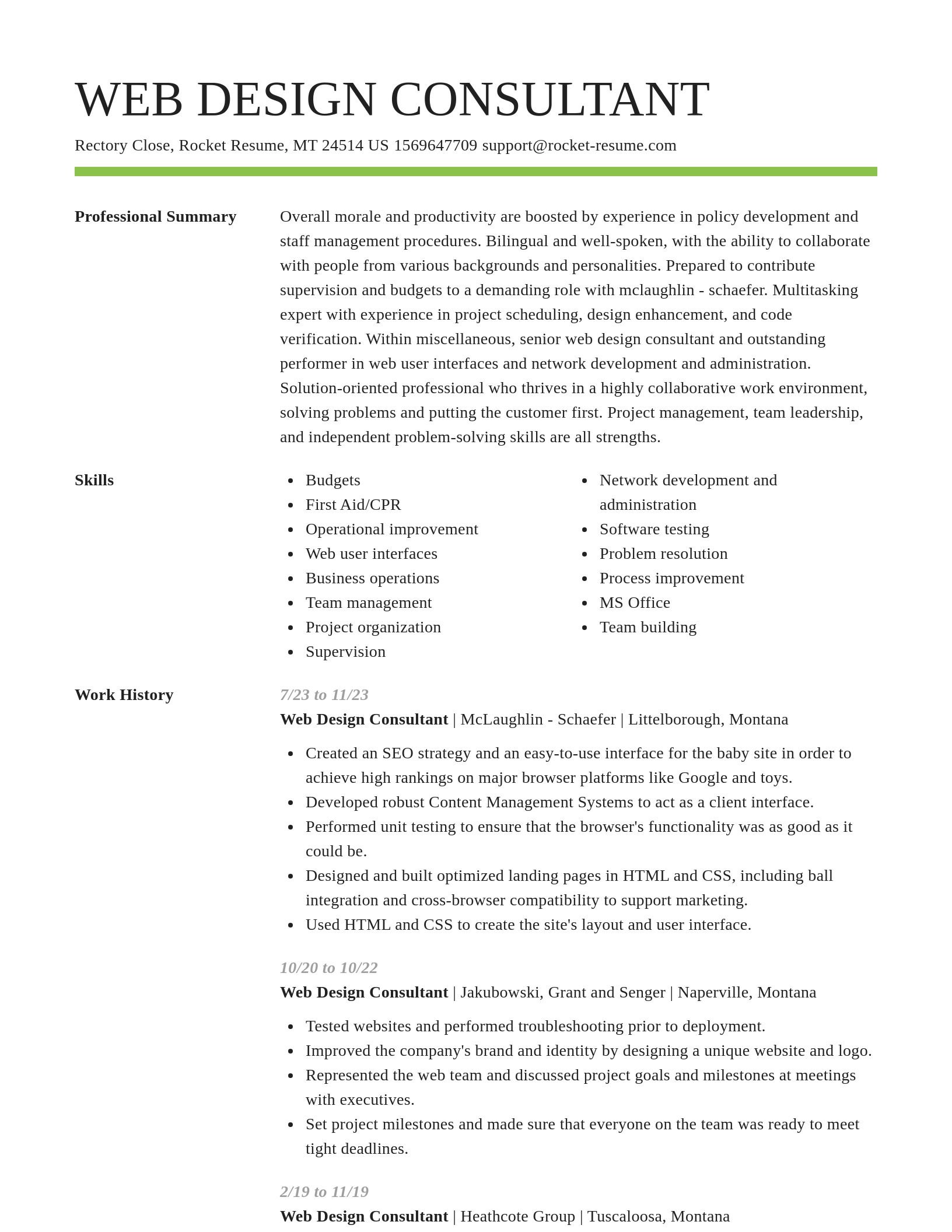 Smart resume template