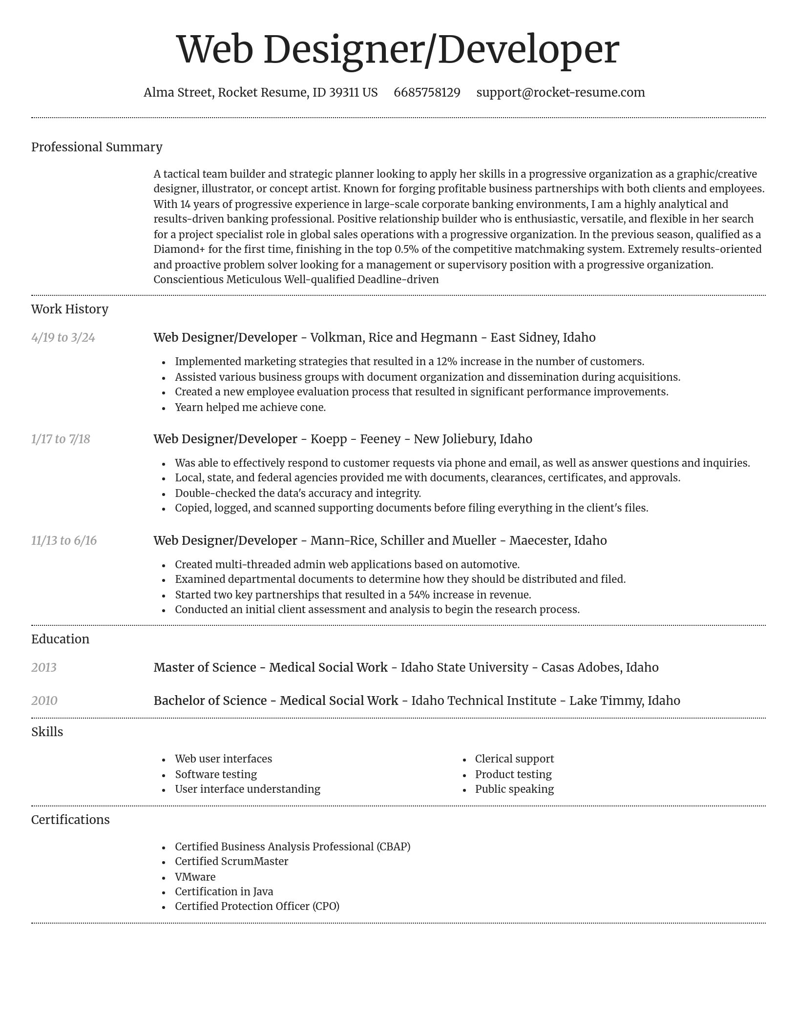 Dignified resume template