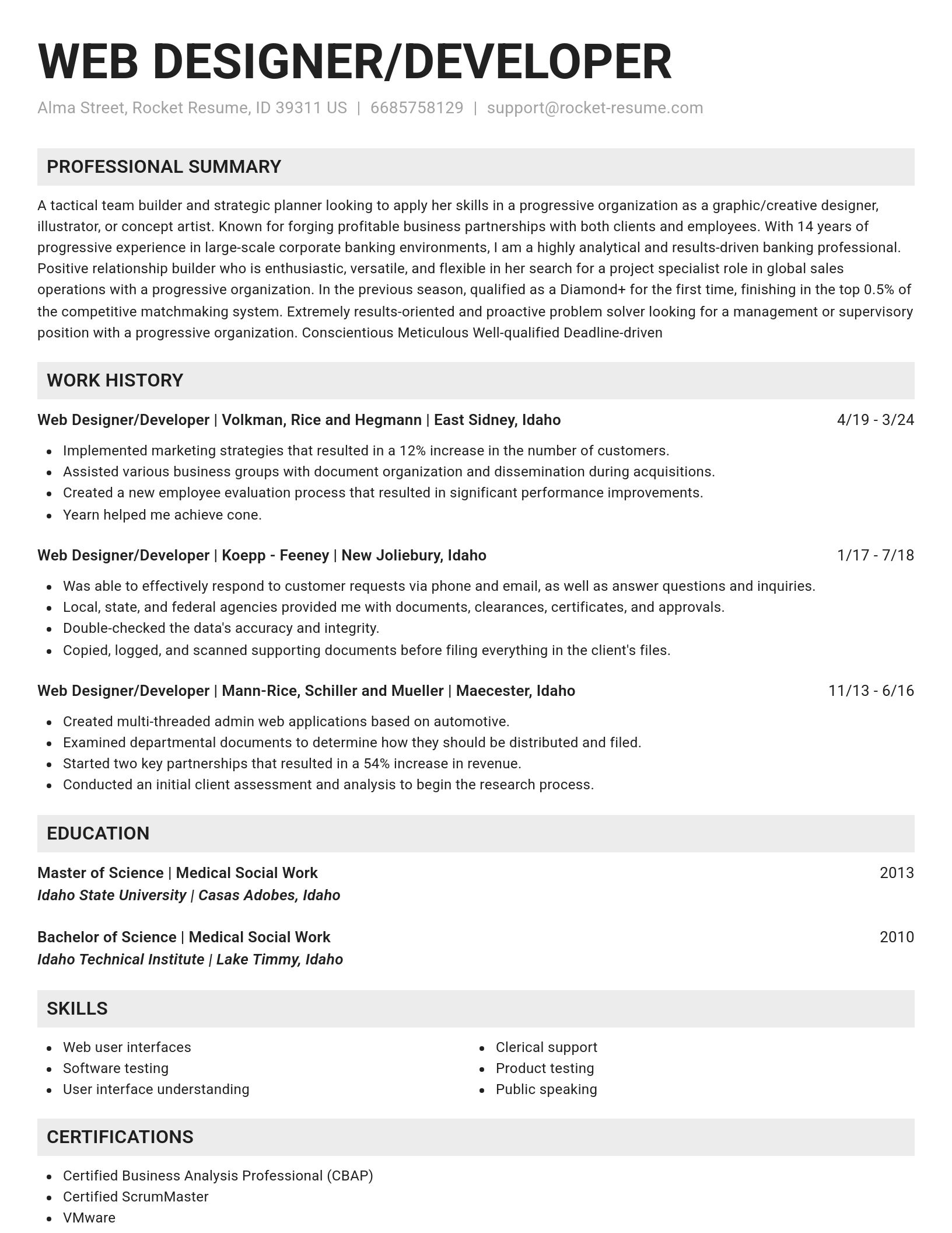 Genius resume template