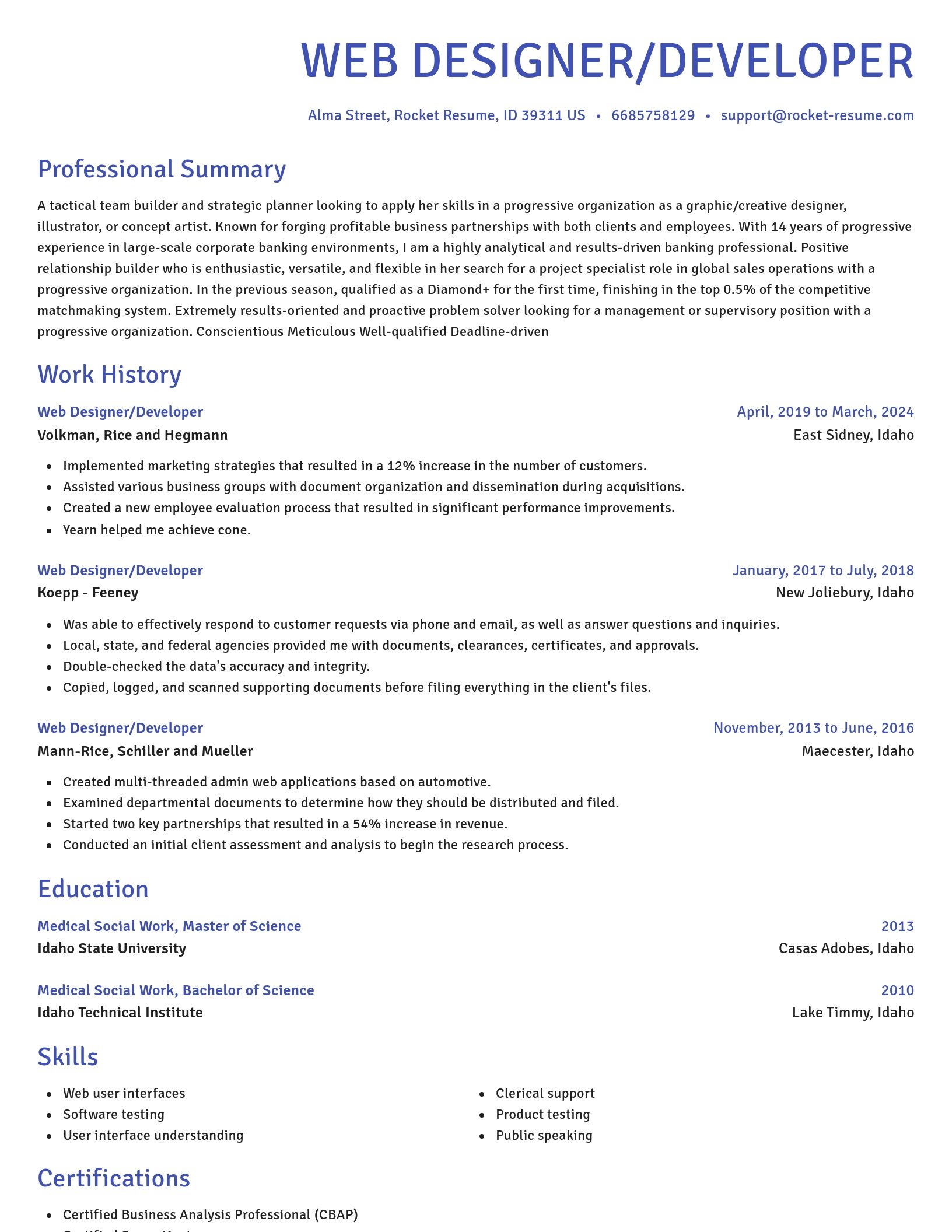Novel resume template