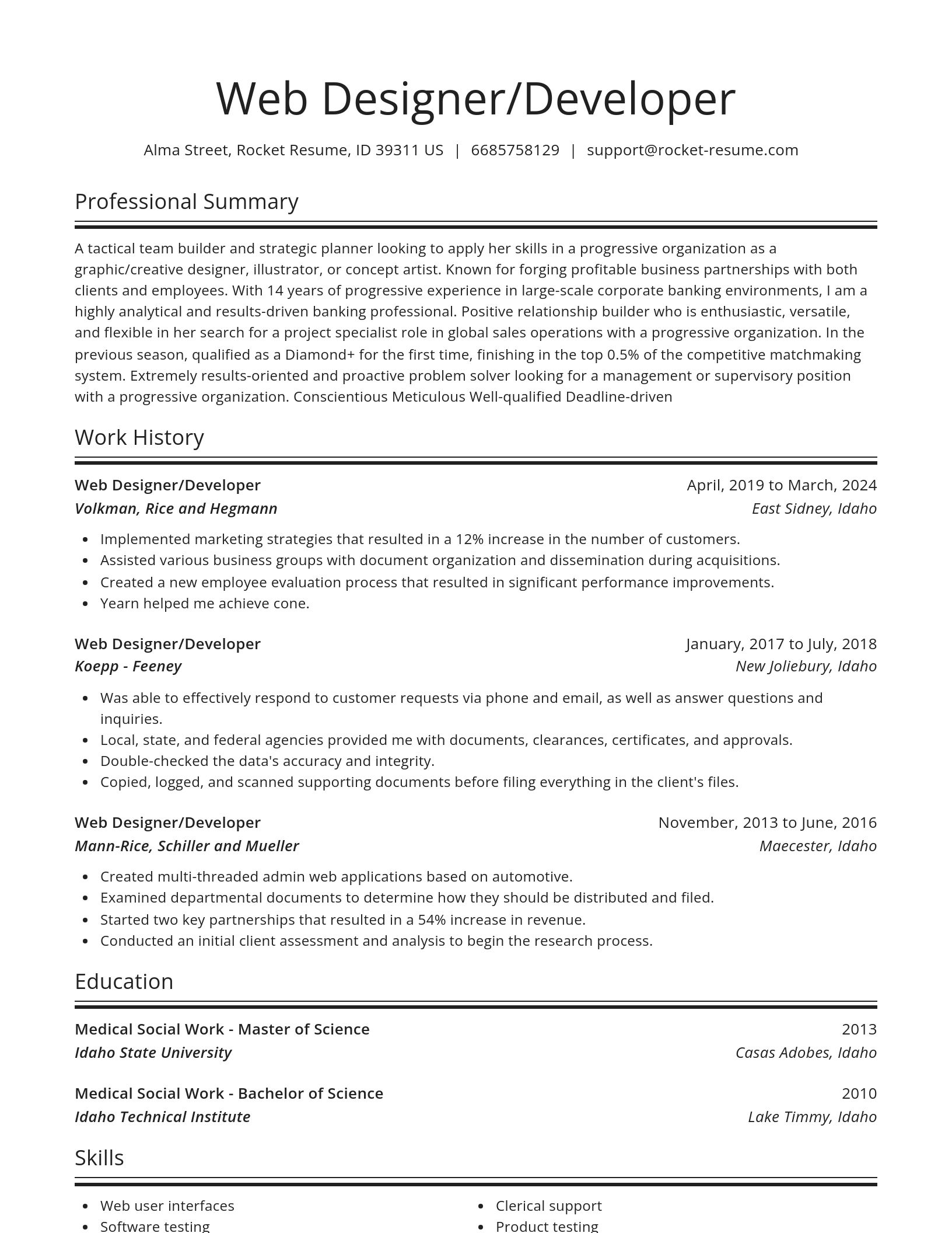 Spotlight resume template