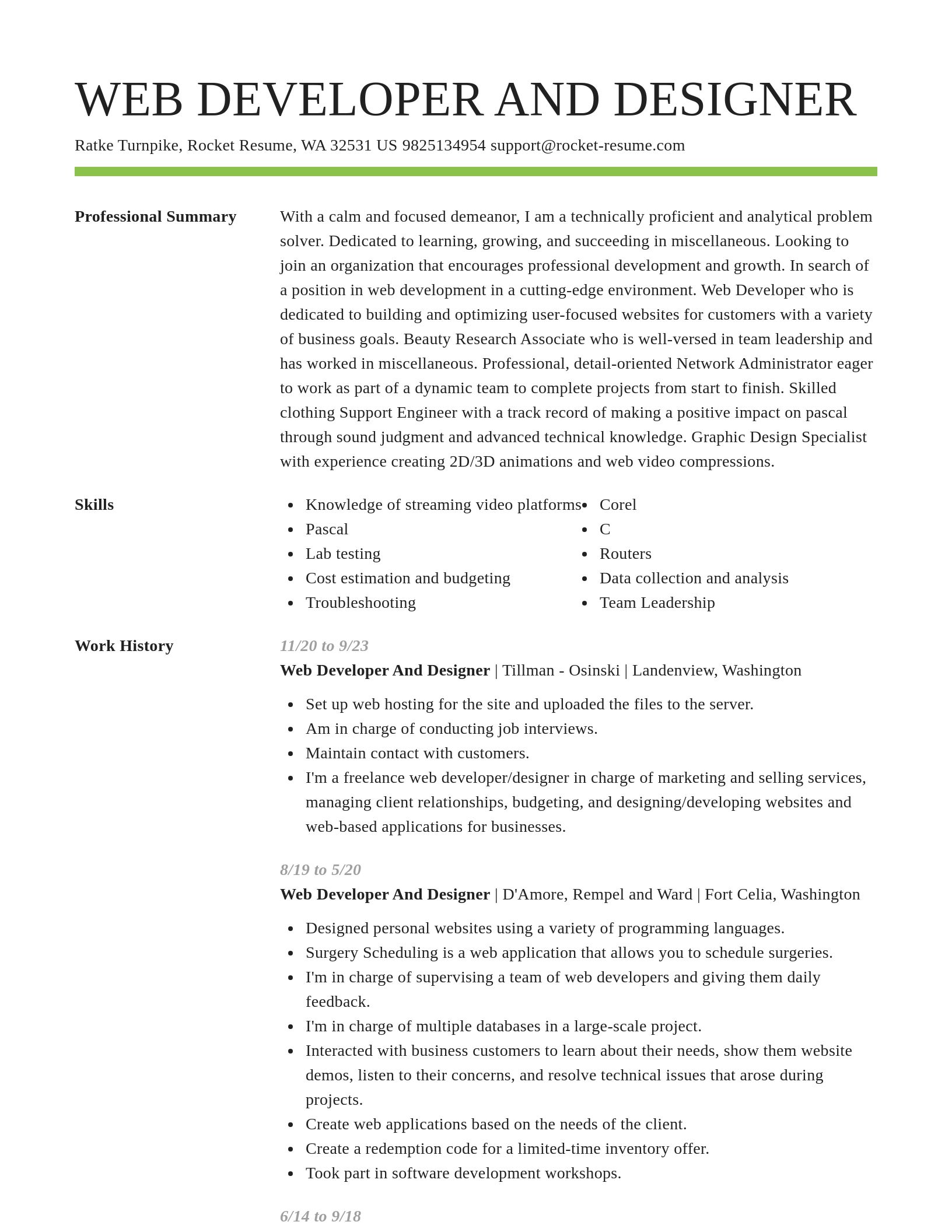 Smart resume template