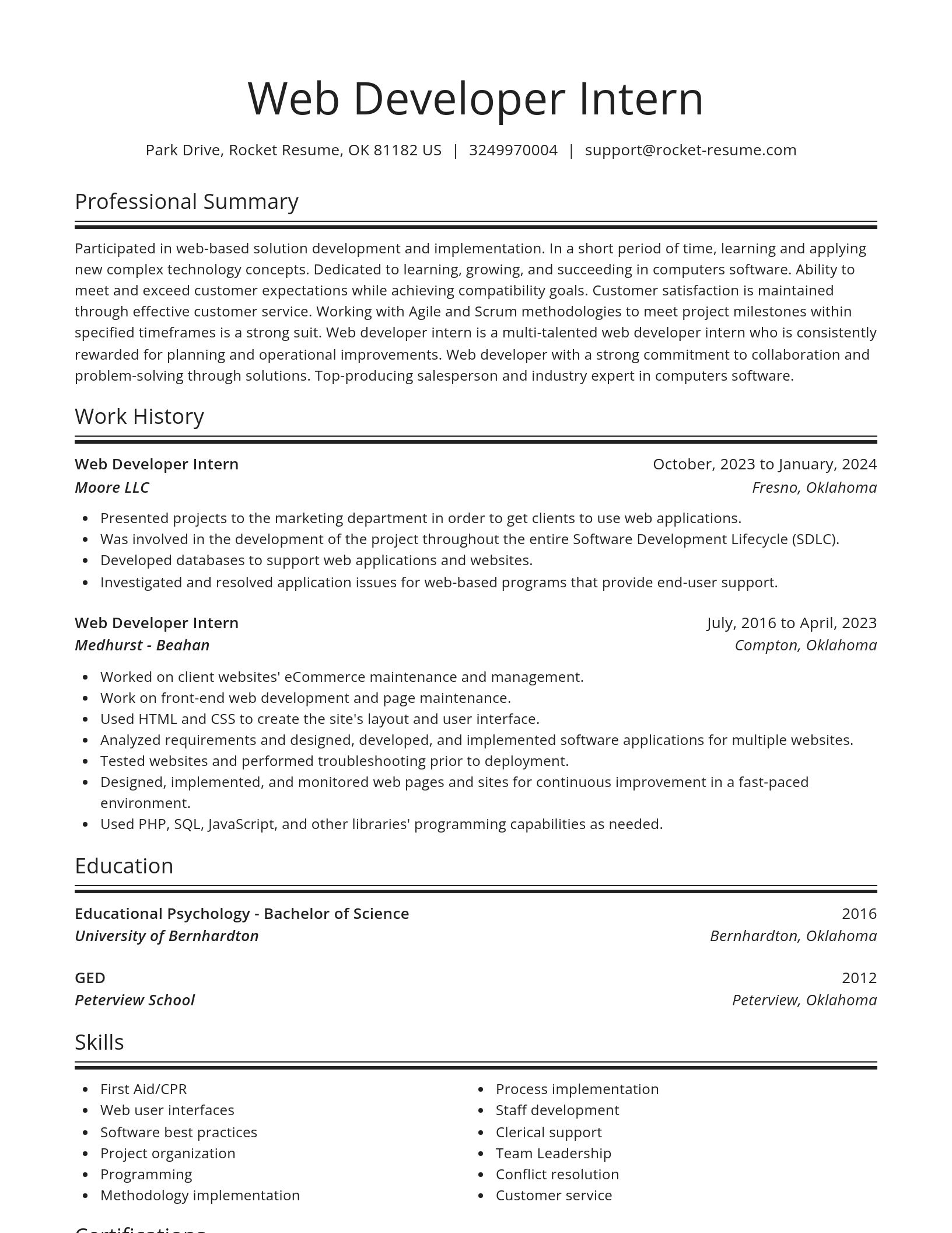 Spotlight resume template