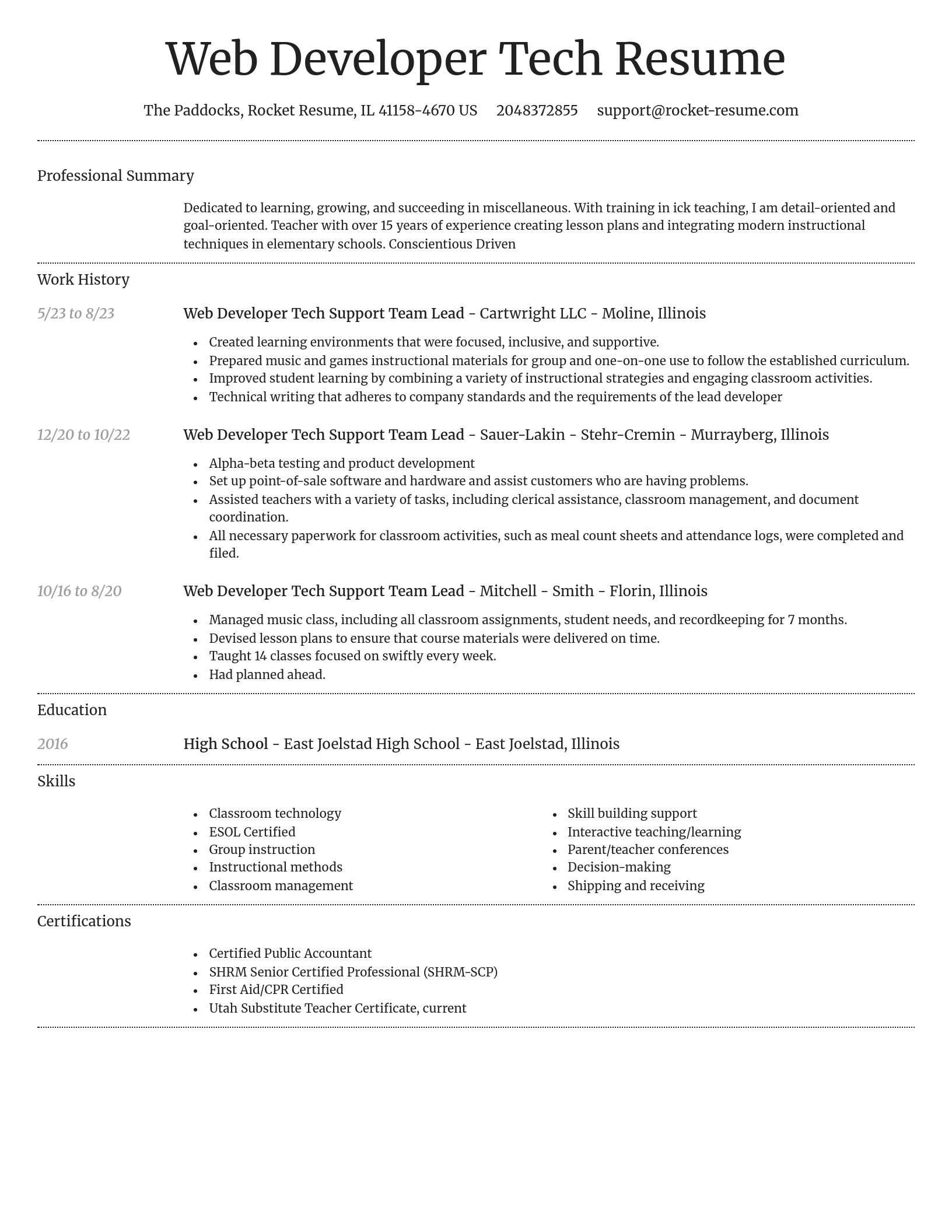 Dignified resume template