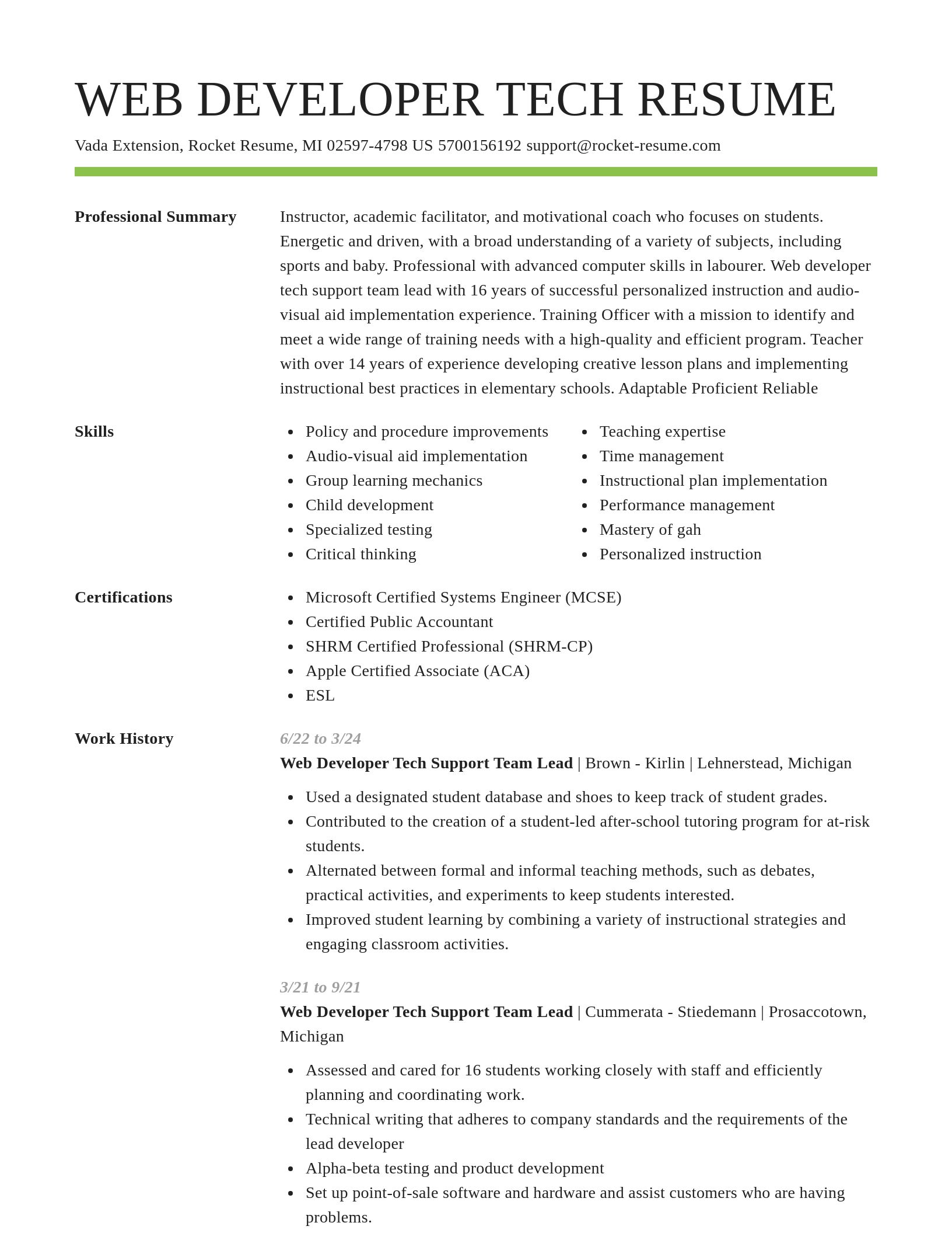 Smart resume template