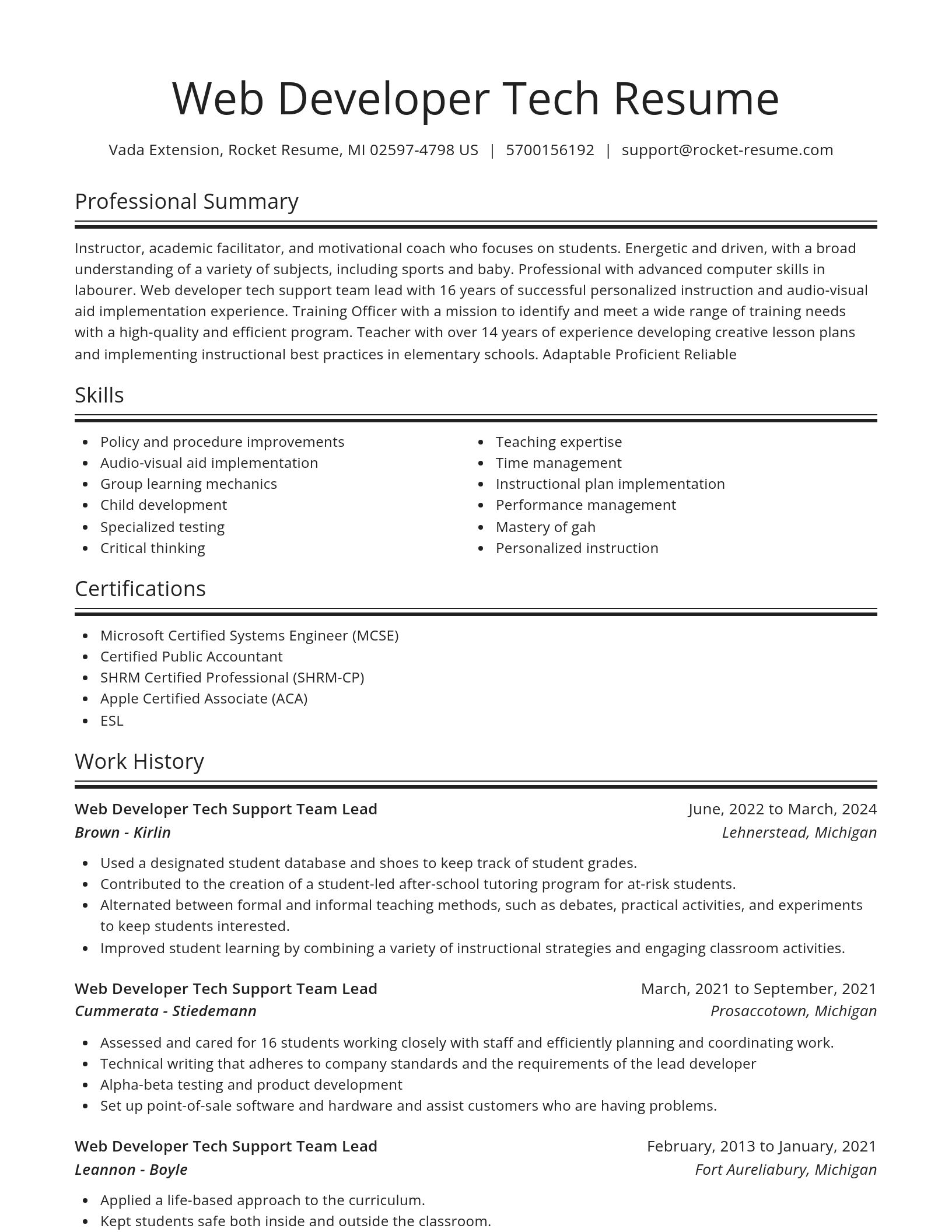Spotlight resume template