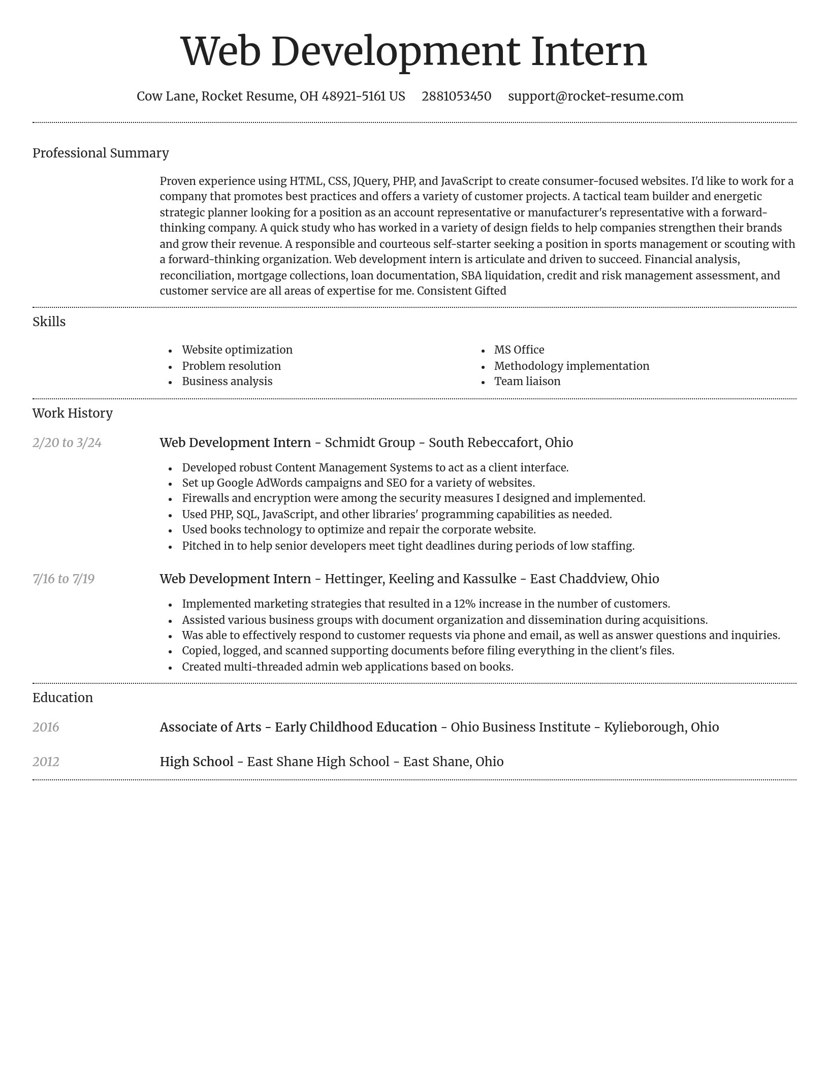 Dignified resume template