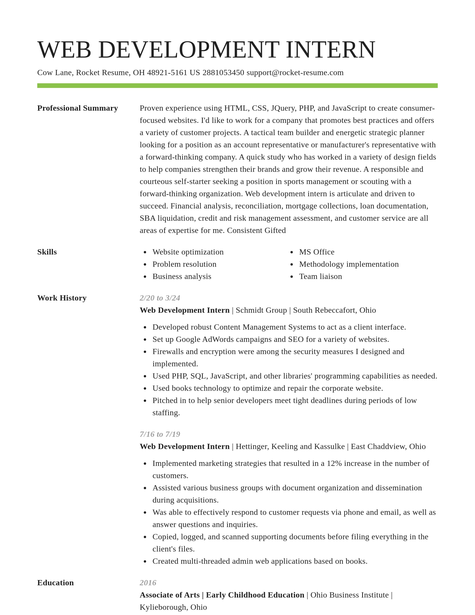 Smart resume template