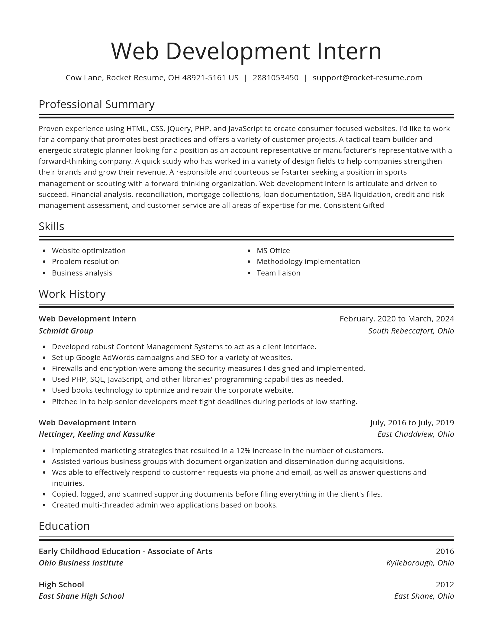 Spotlight resume template