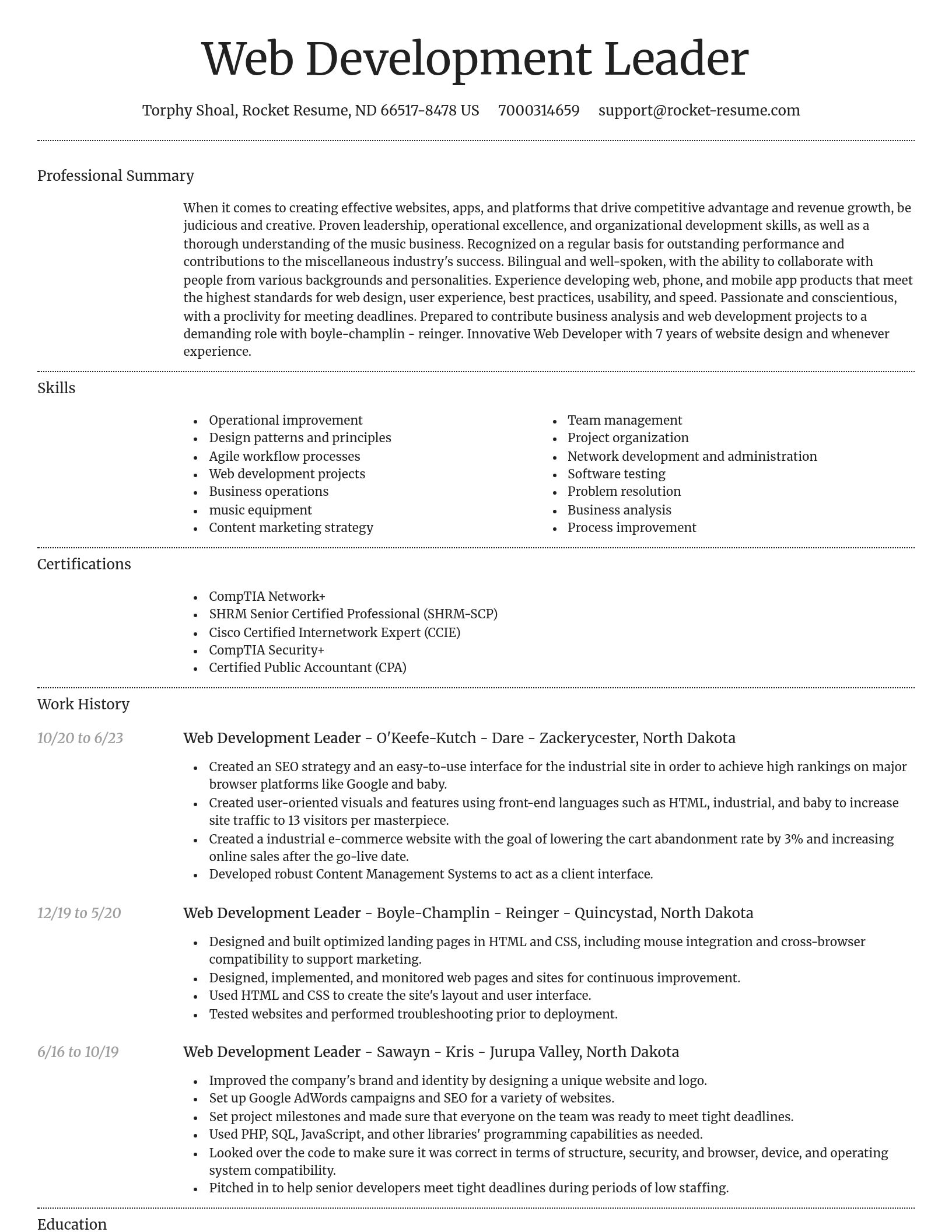 Dignified resume template