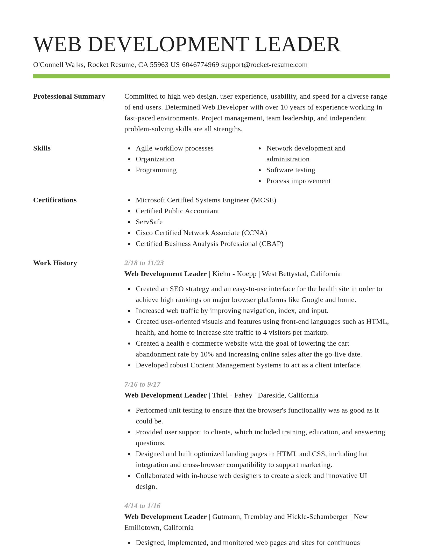 Smart resume template