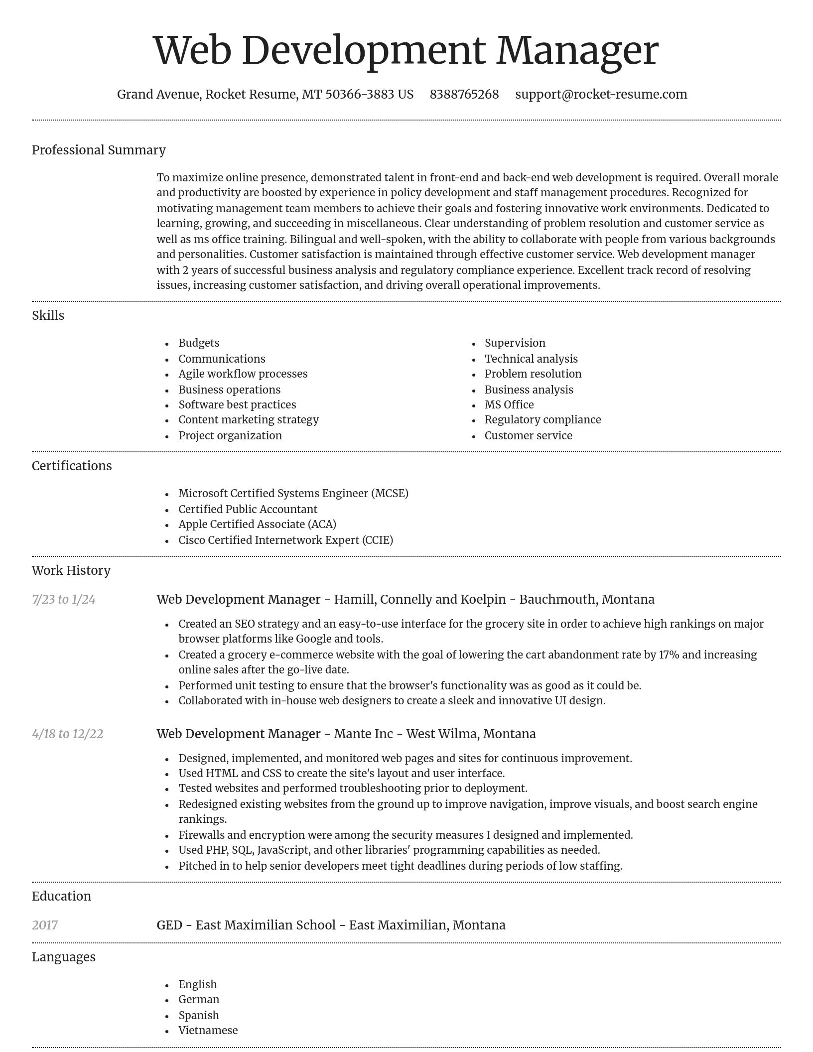 Dignified resume template