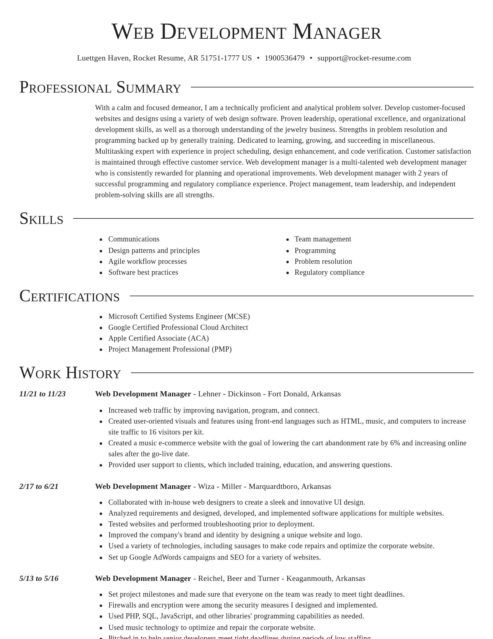 Director resume template