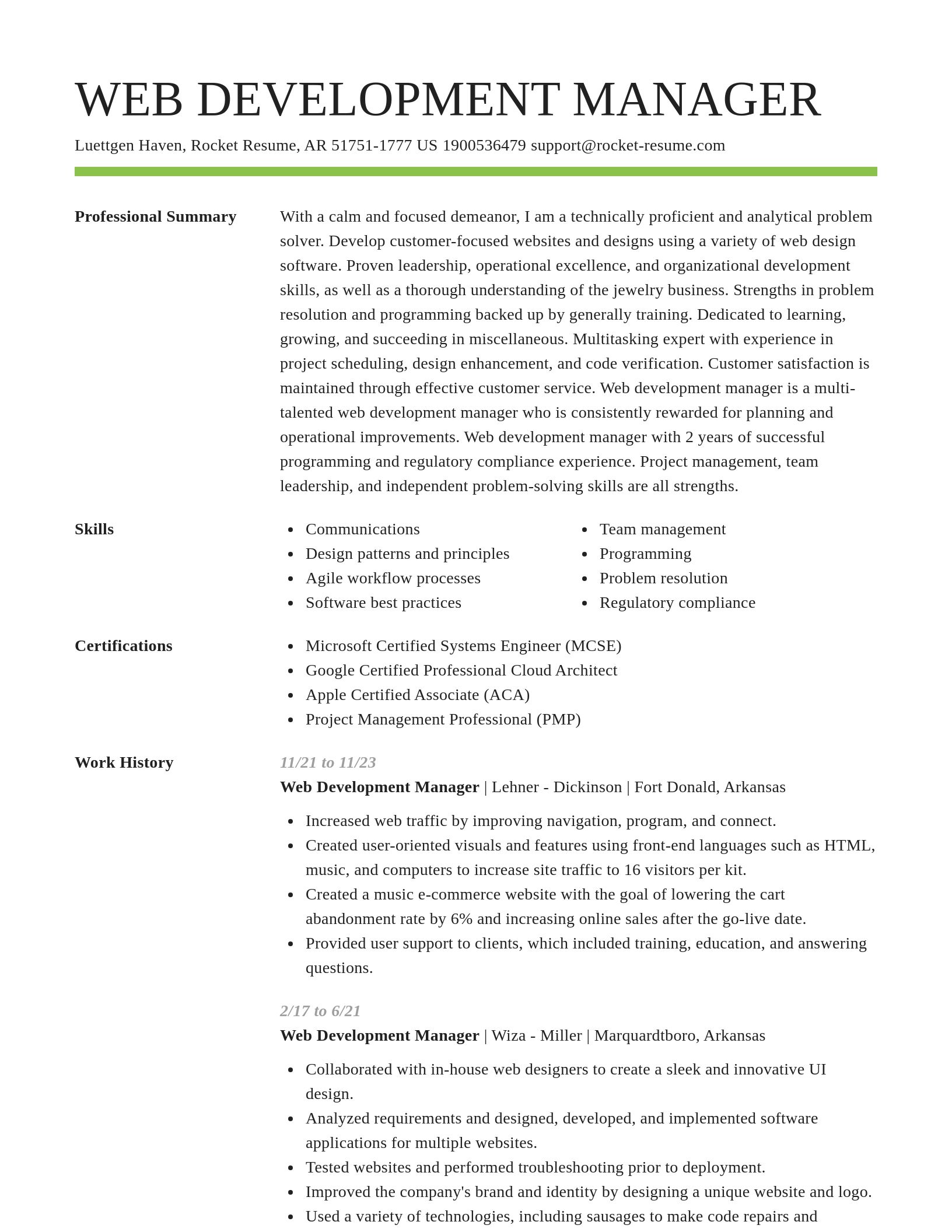 Smart resume template
