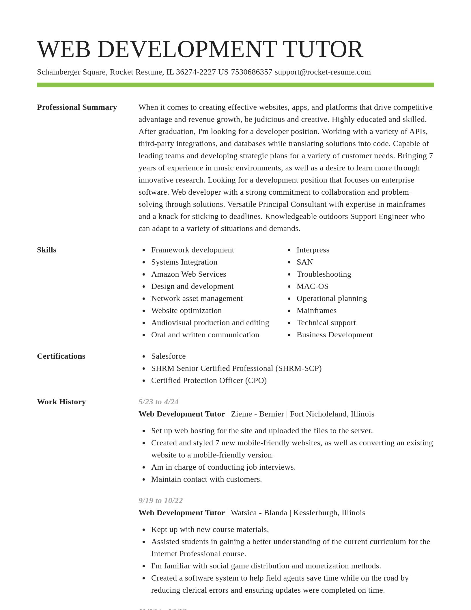Smart resume template