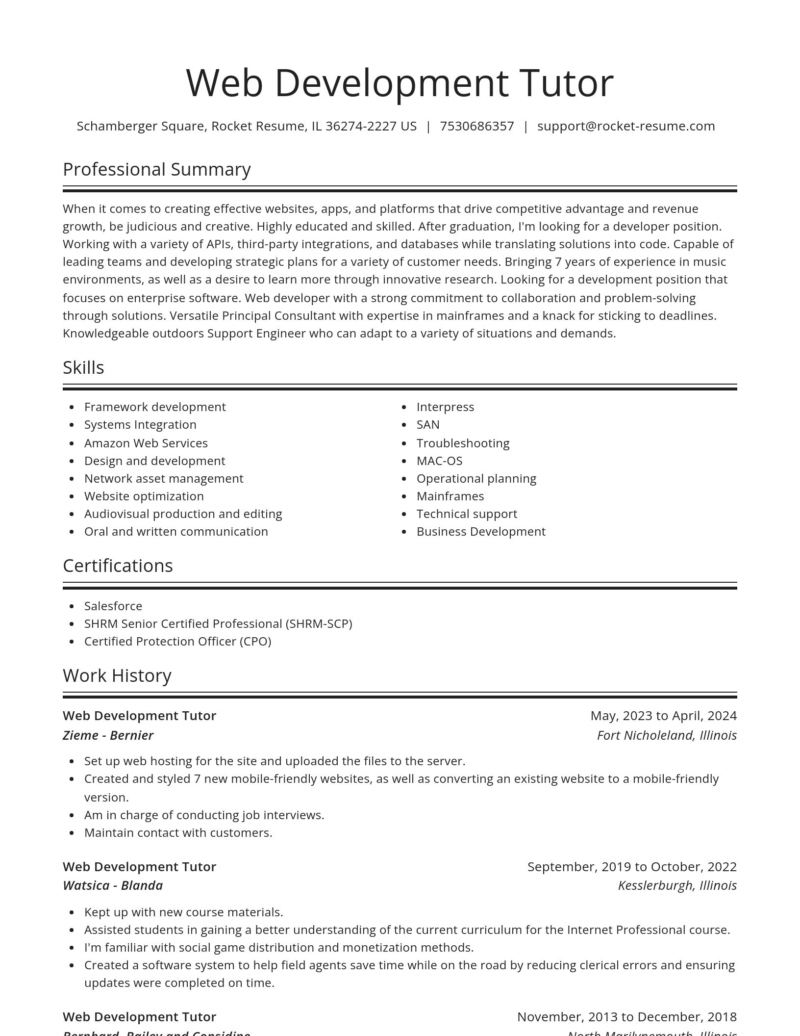 Spotlight resume template