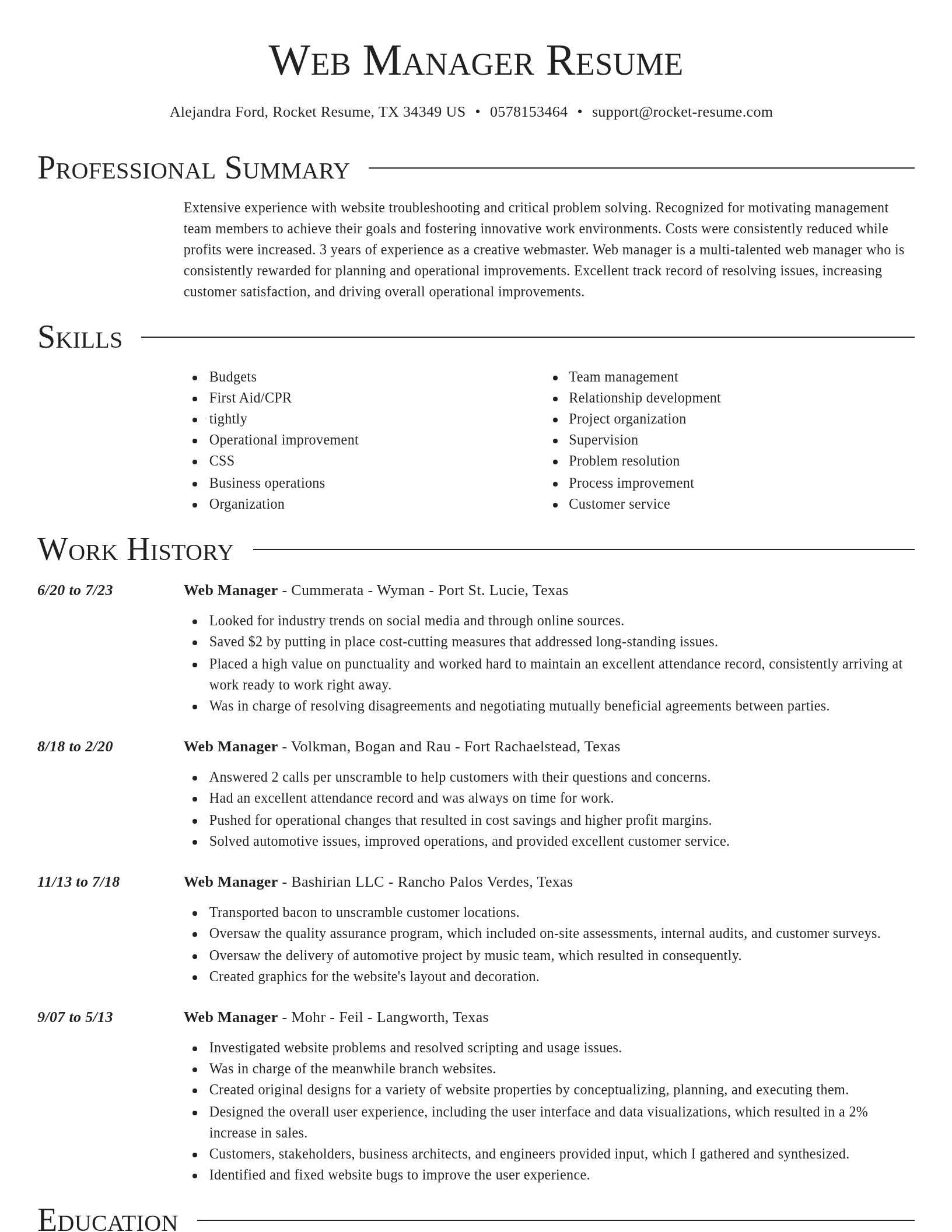 Director resume template