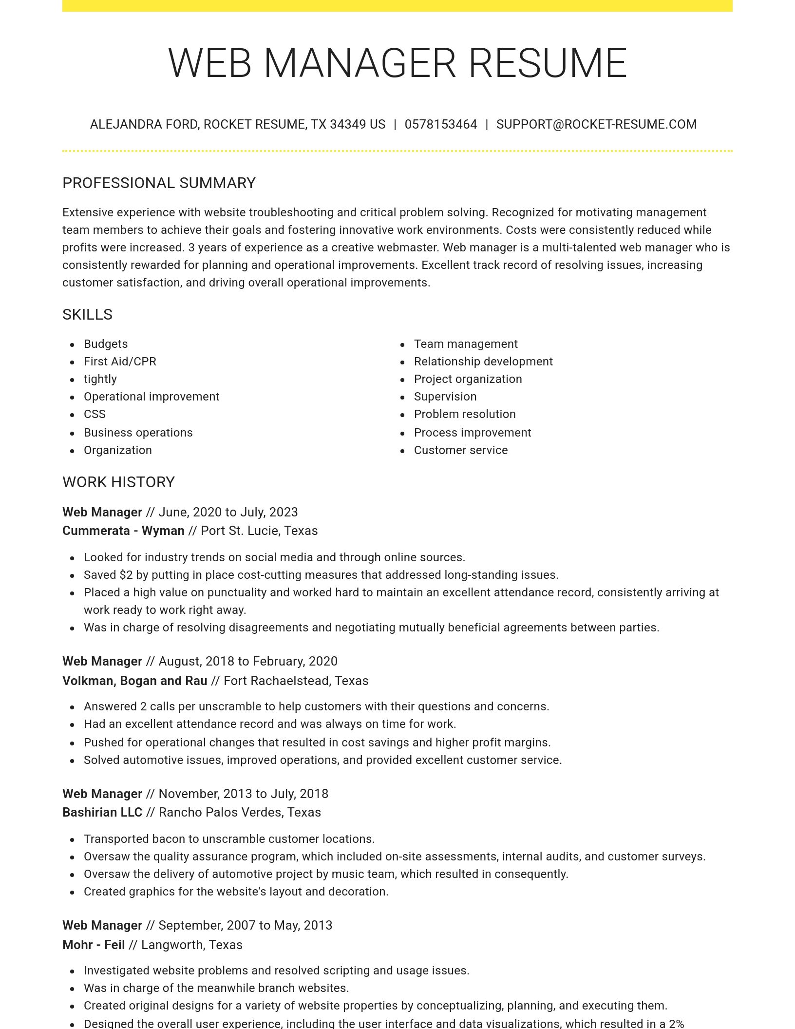Grand resume template
