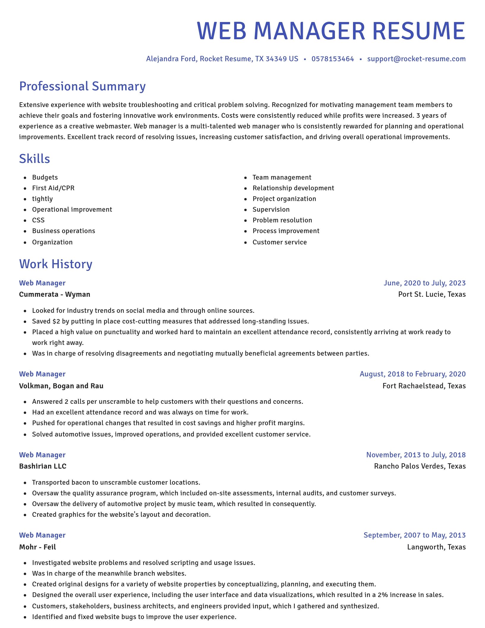 Novel resume template