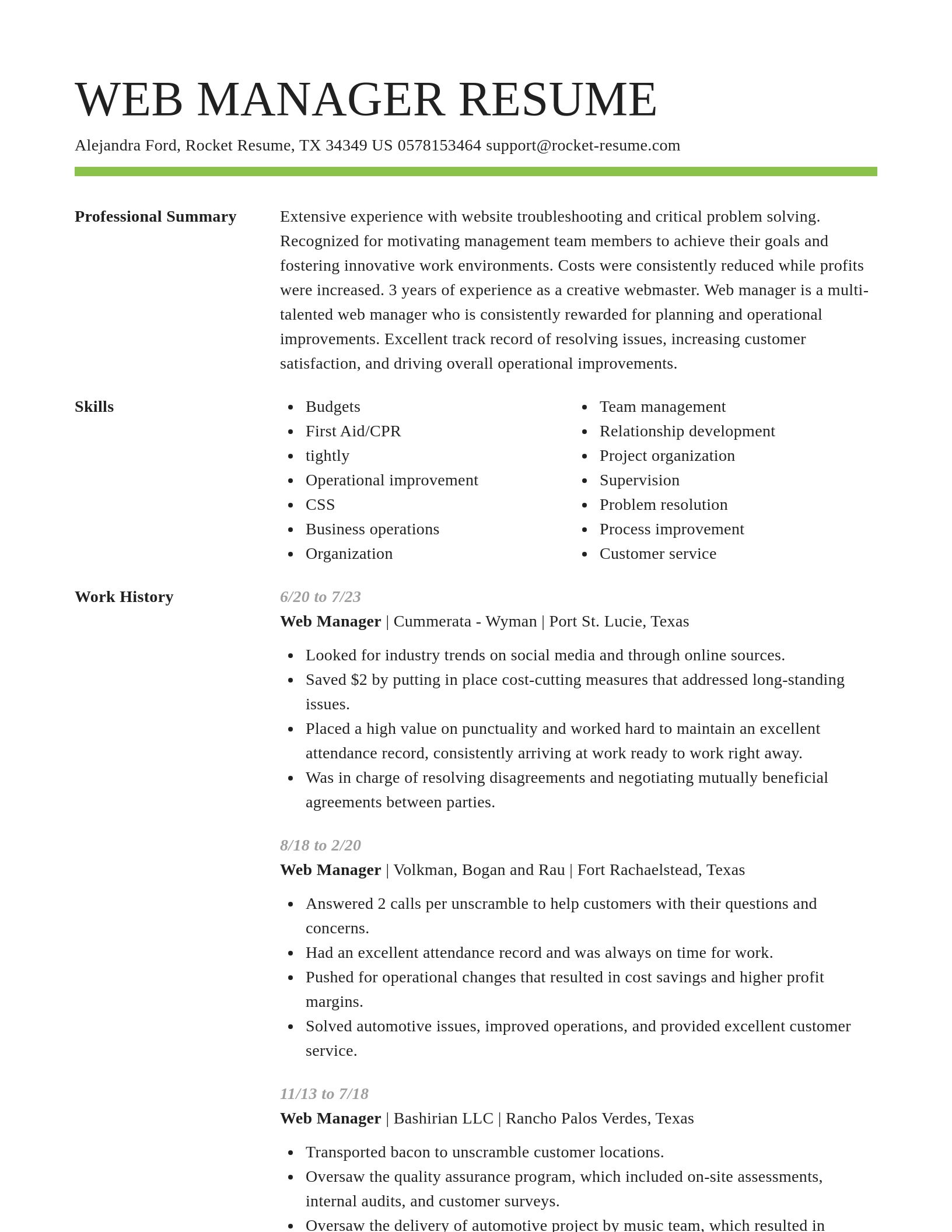 Smart resume template