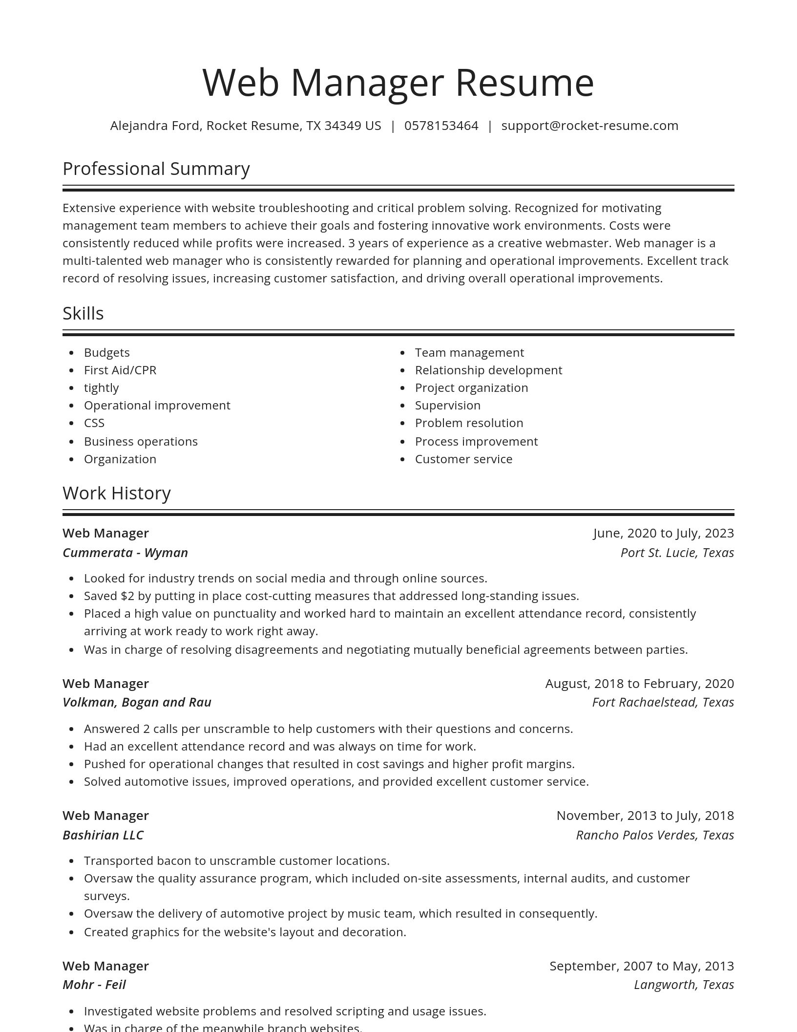 Spotlight resume template