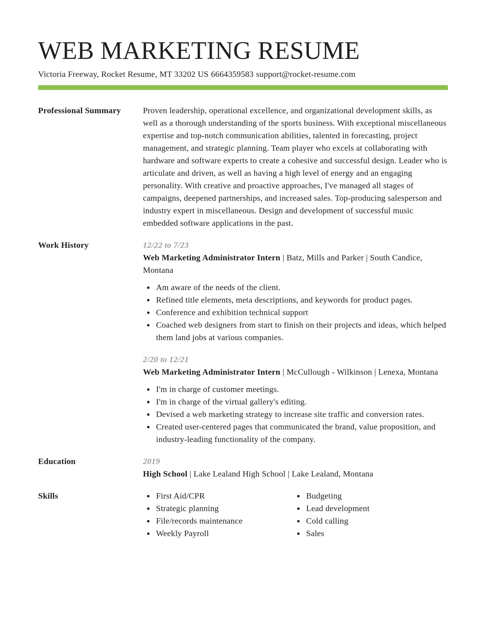 Smart resume template