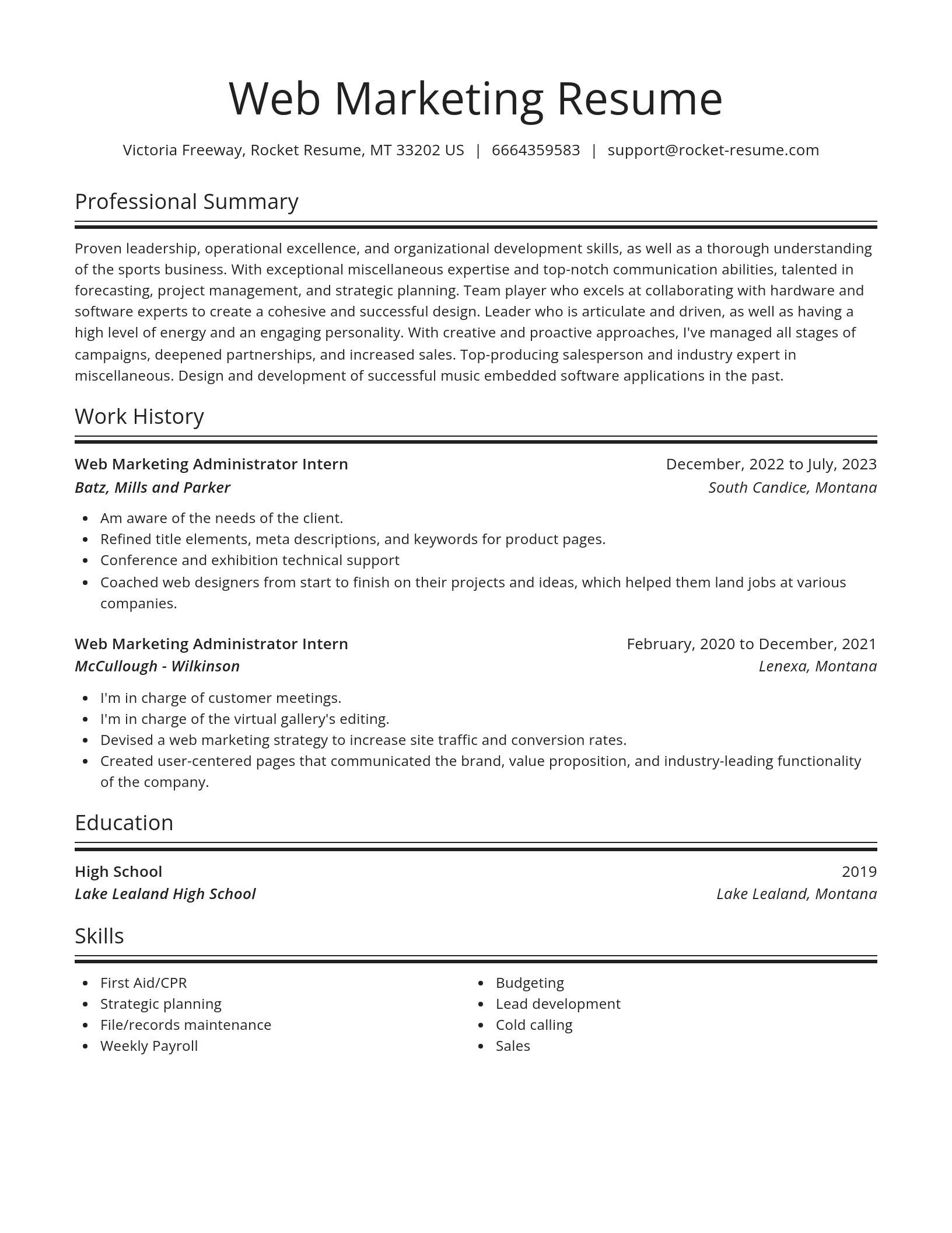 Spotlight resume template