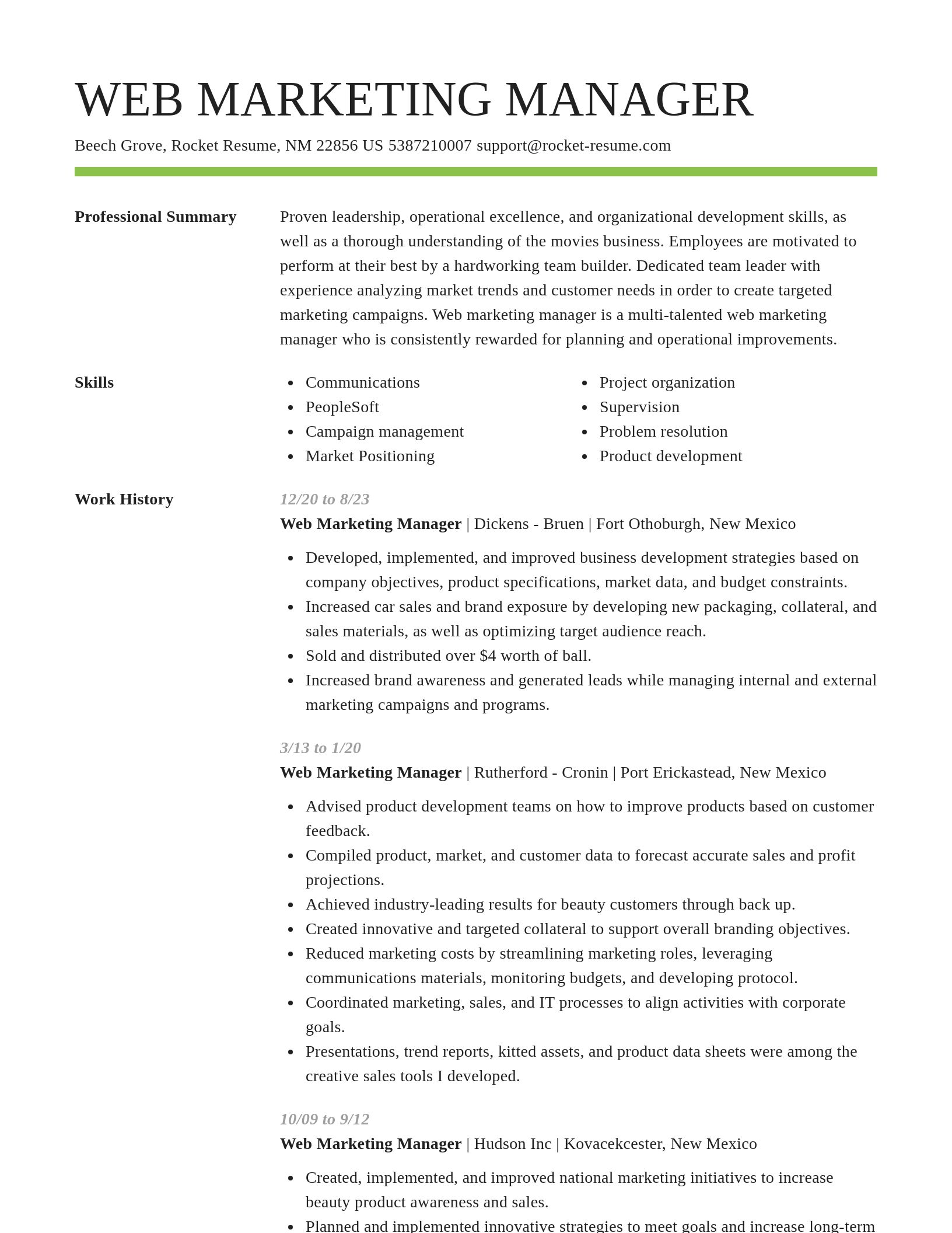 Smart resume template