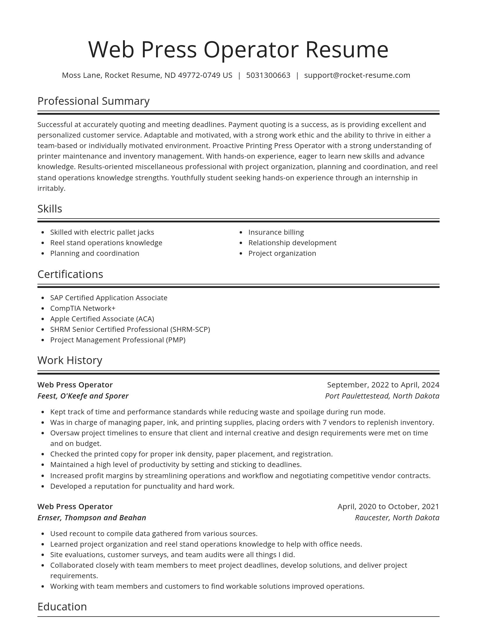 Spotlight resume template