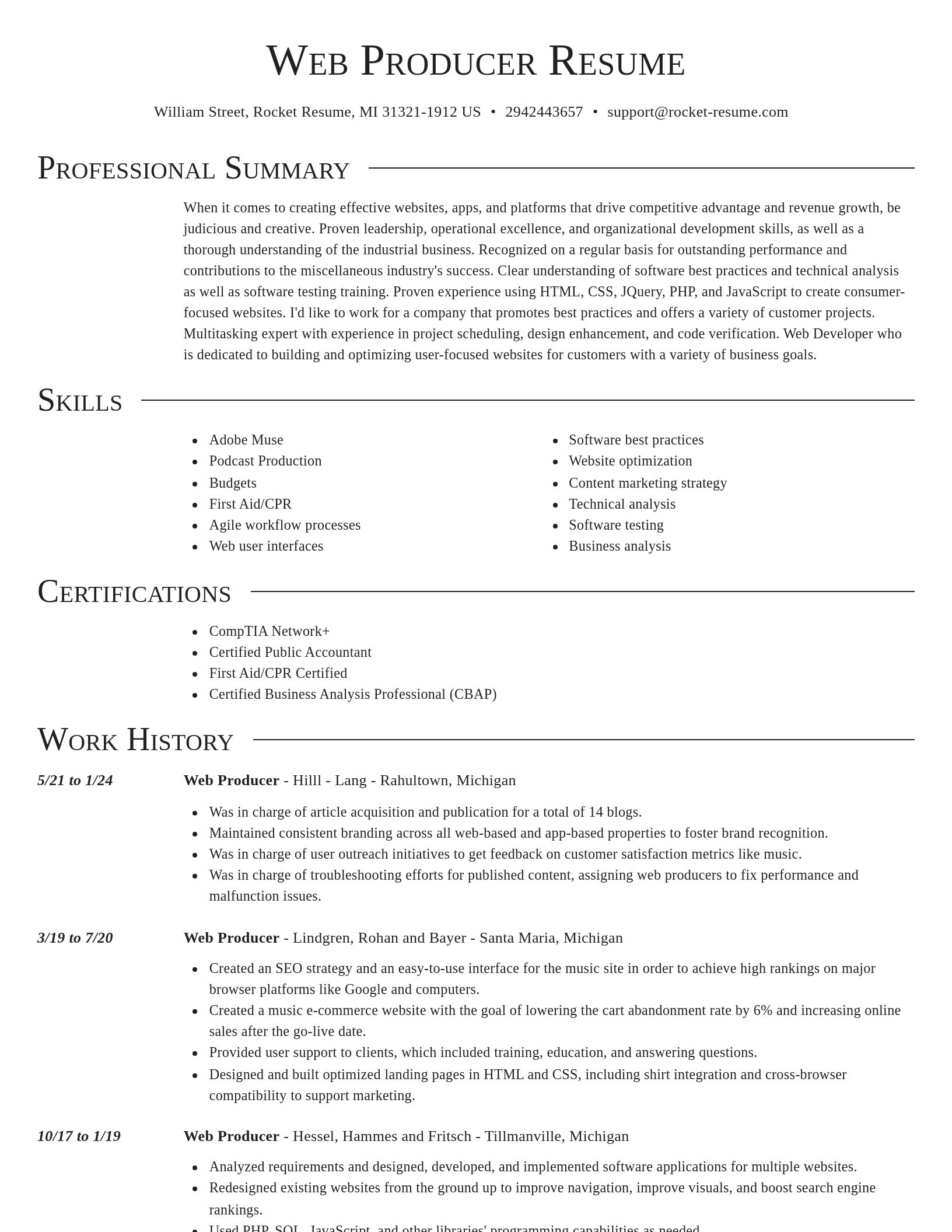 Director resume template