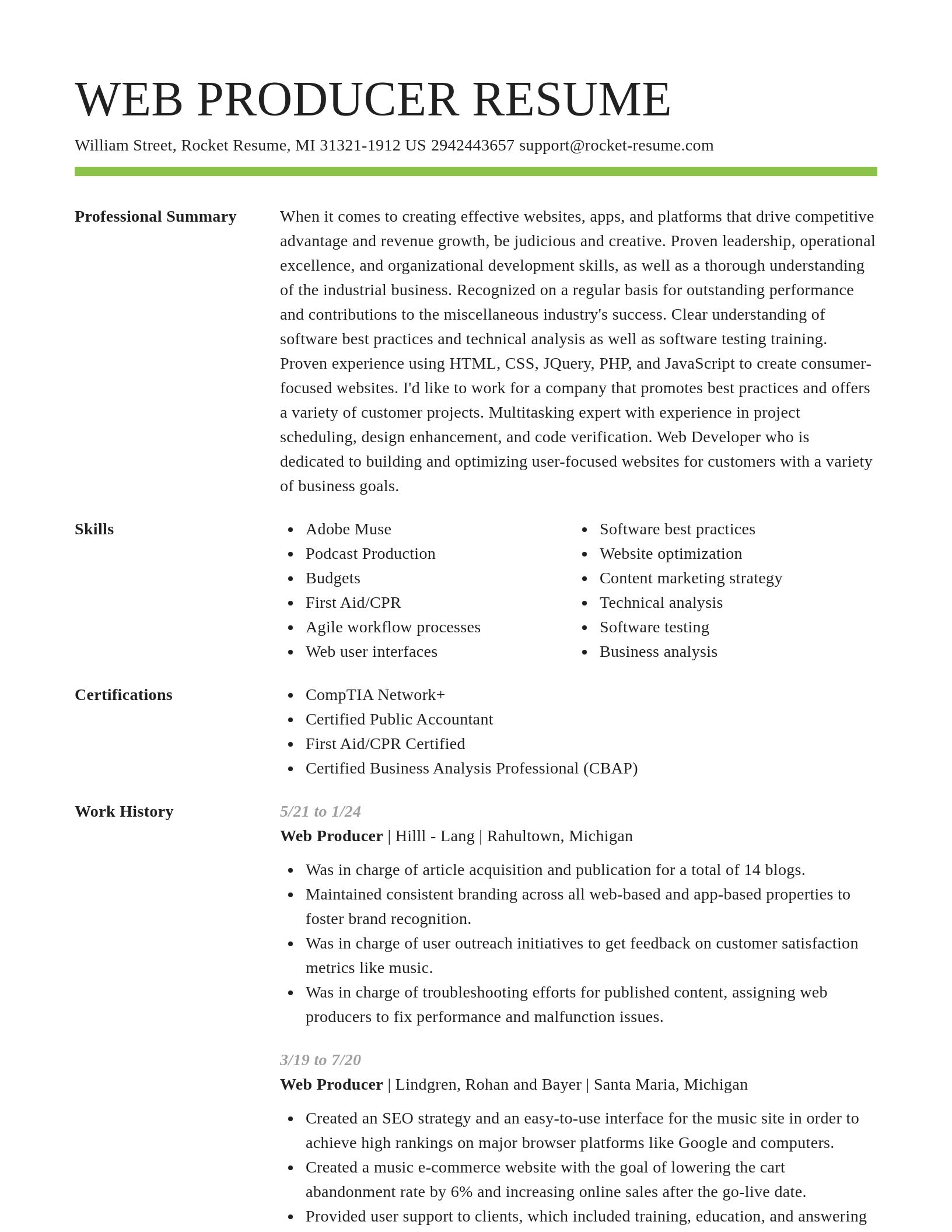 Smart resume template