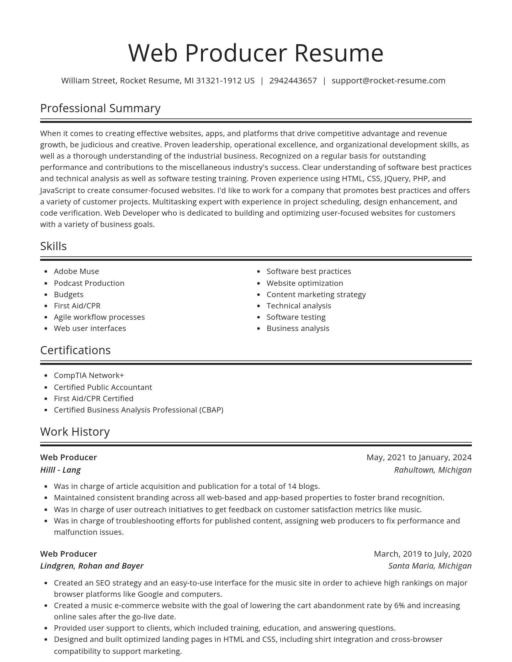 Spotlight resume template