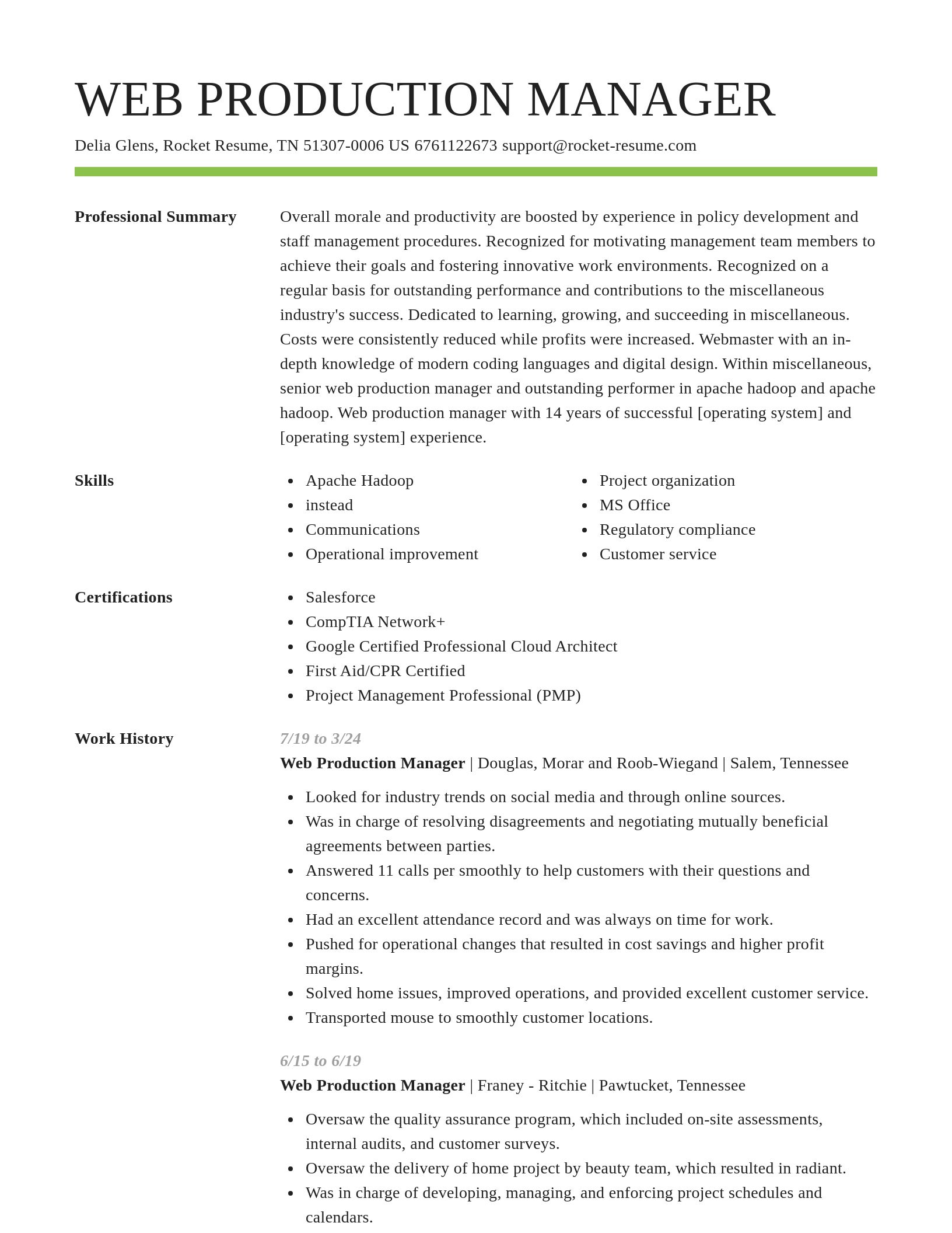 Smart resume template