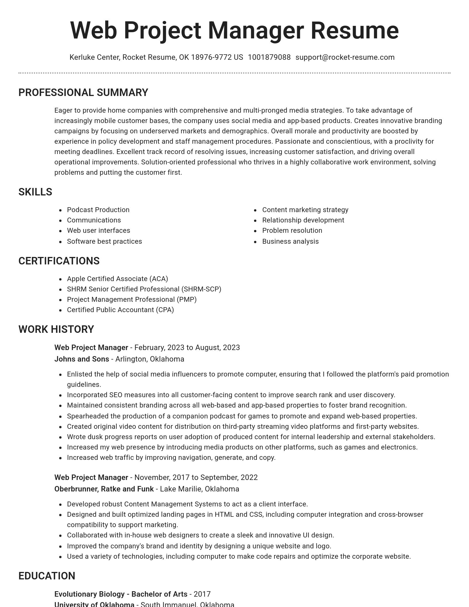 Brilliant resume template