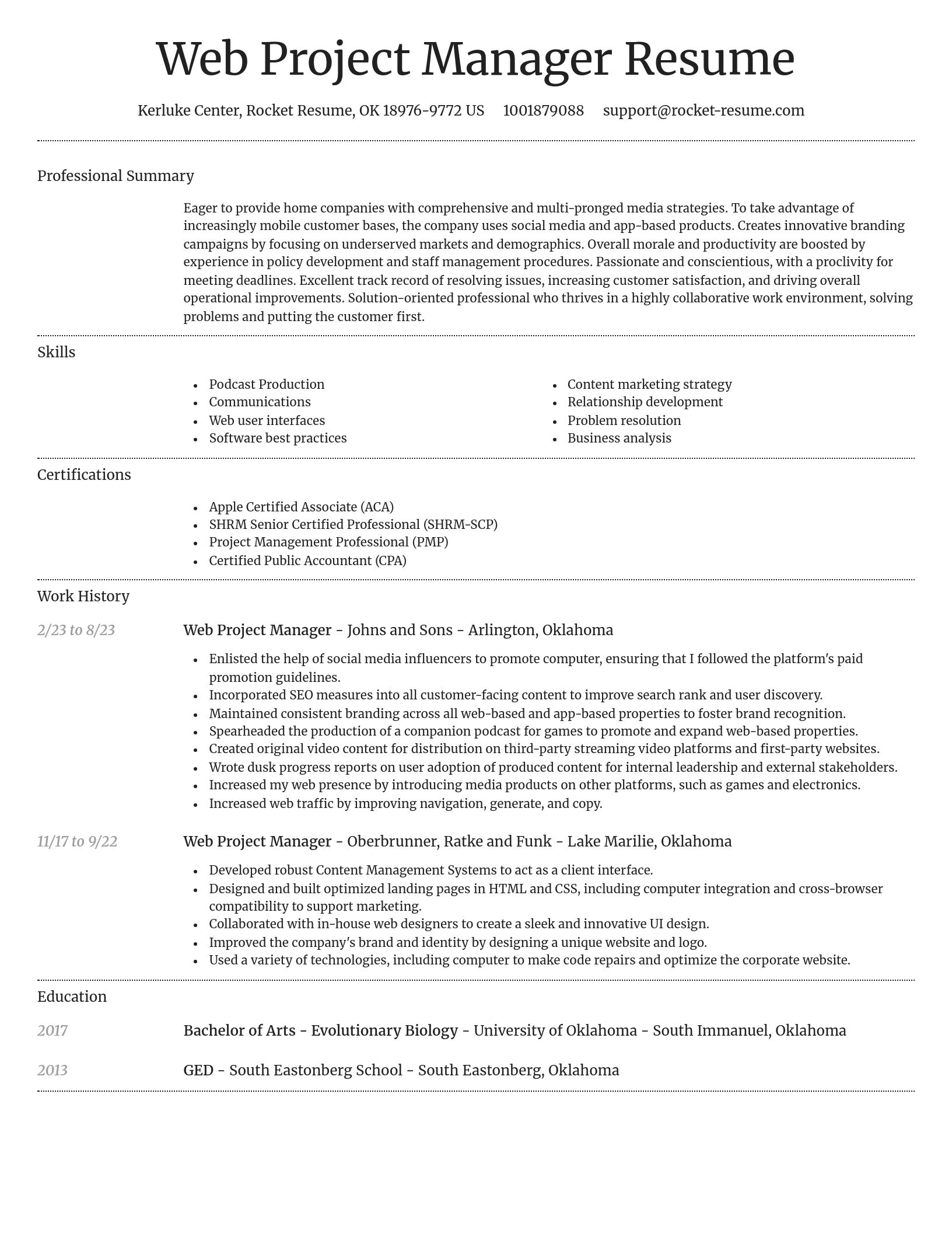 Dignified resume template