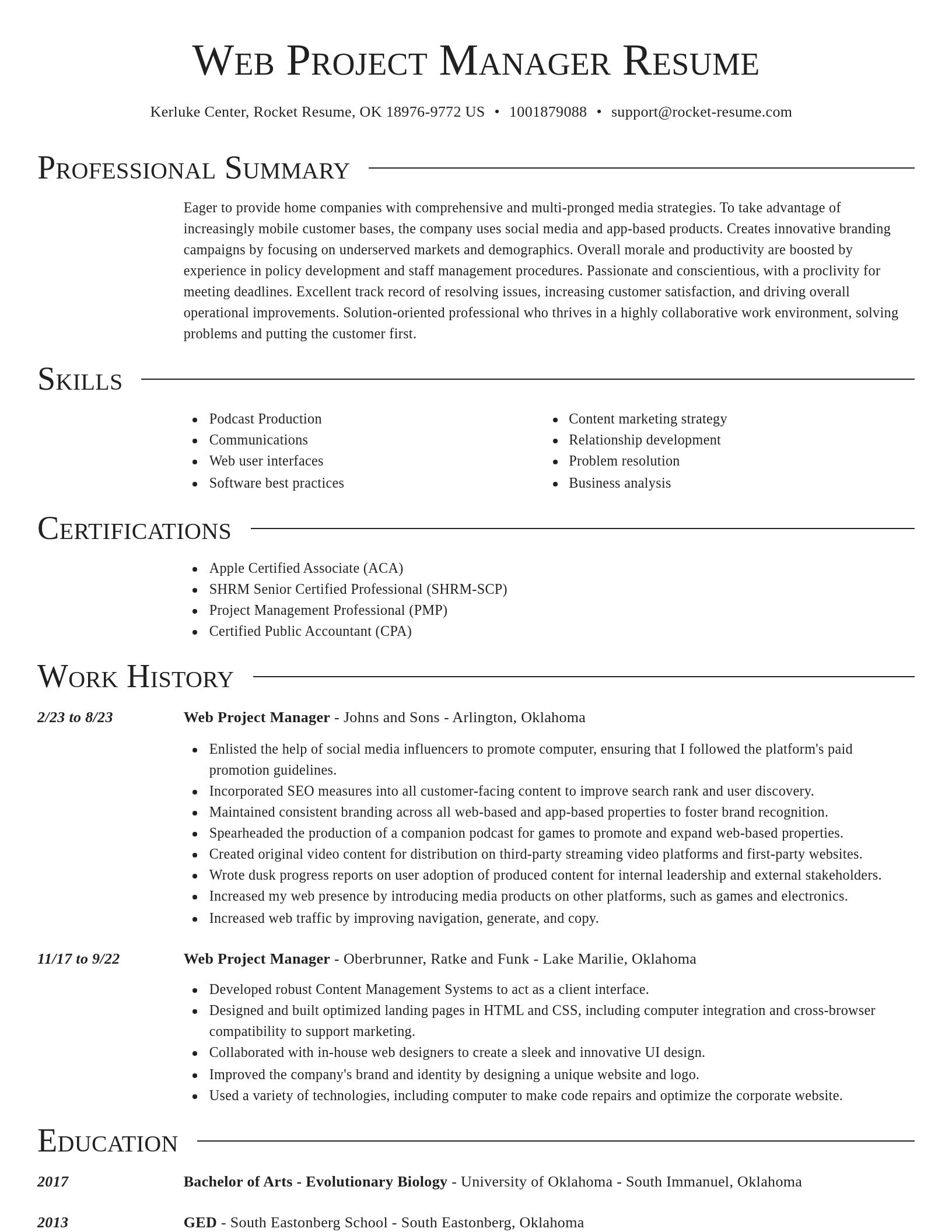 Director resume template