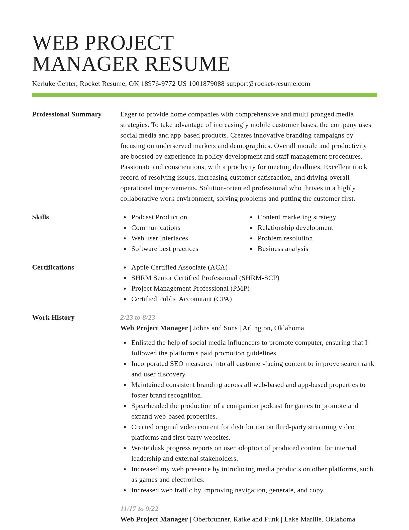 Smart resume template