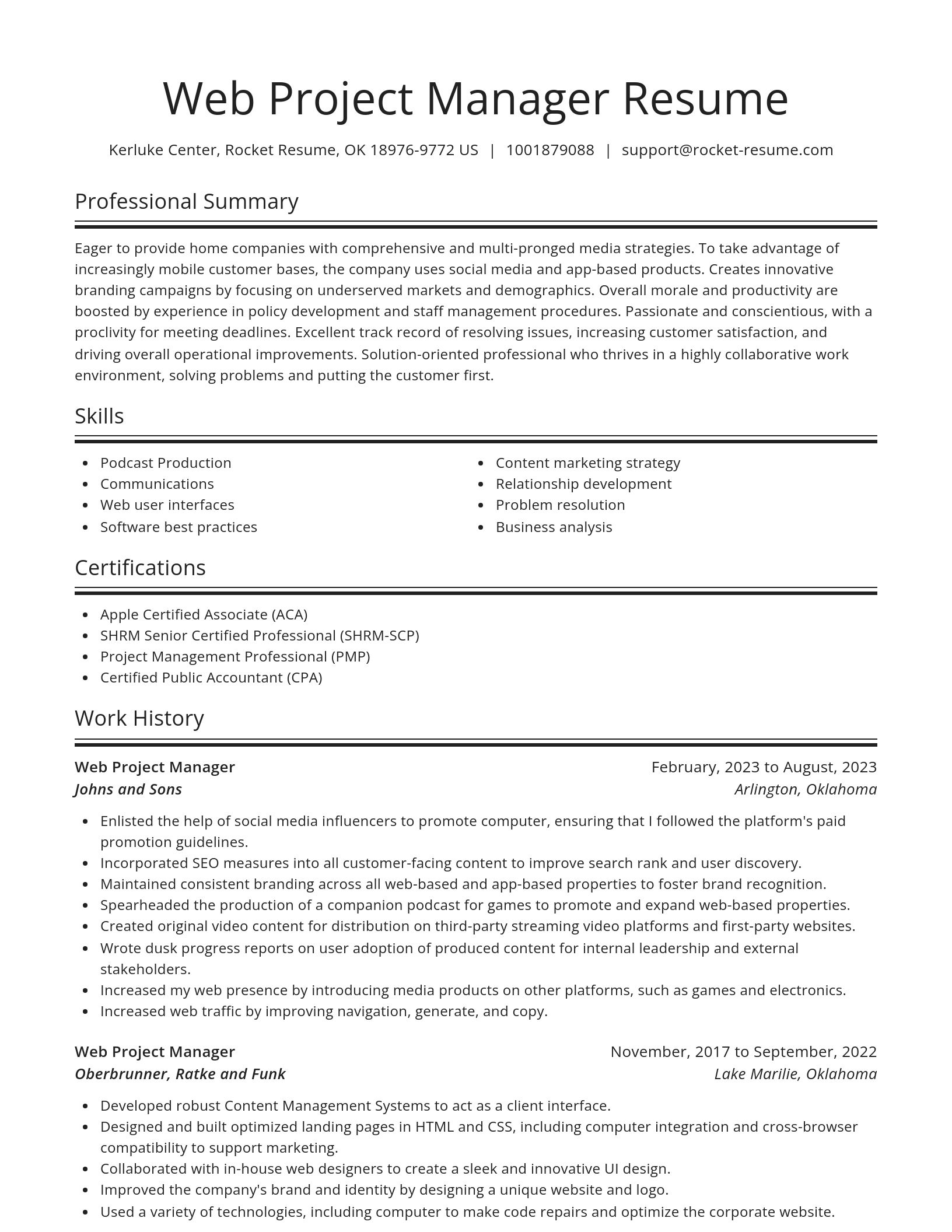 Spotlight resume template