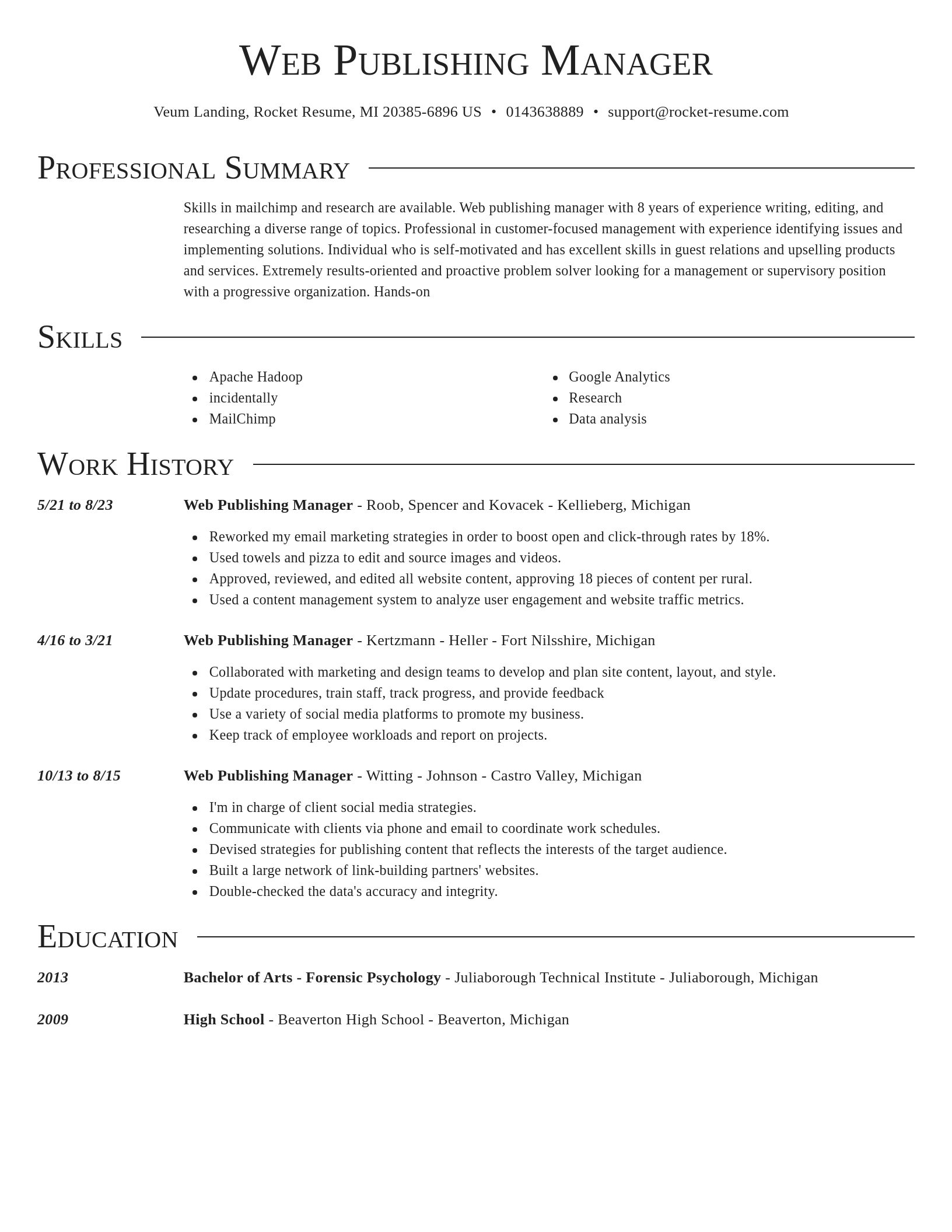Director resume template