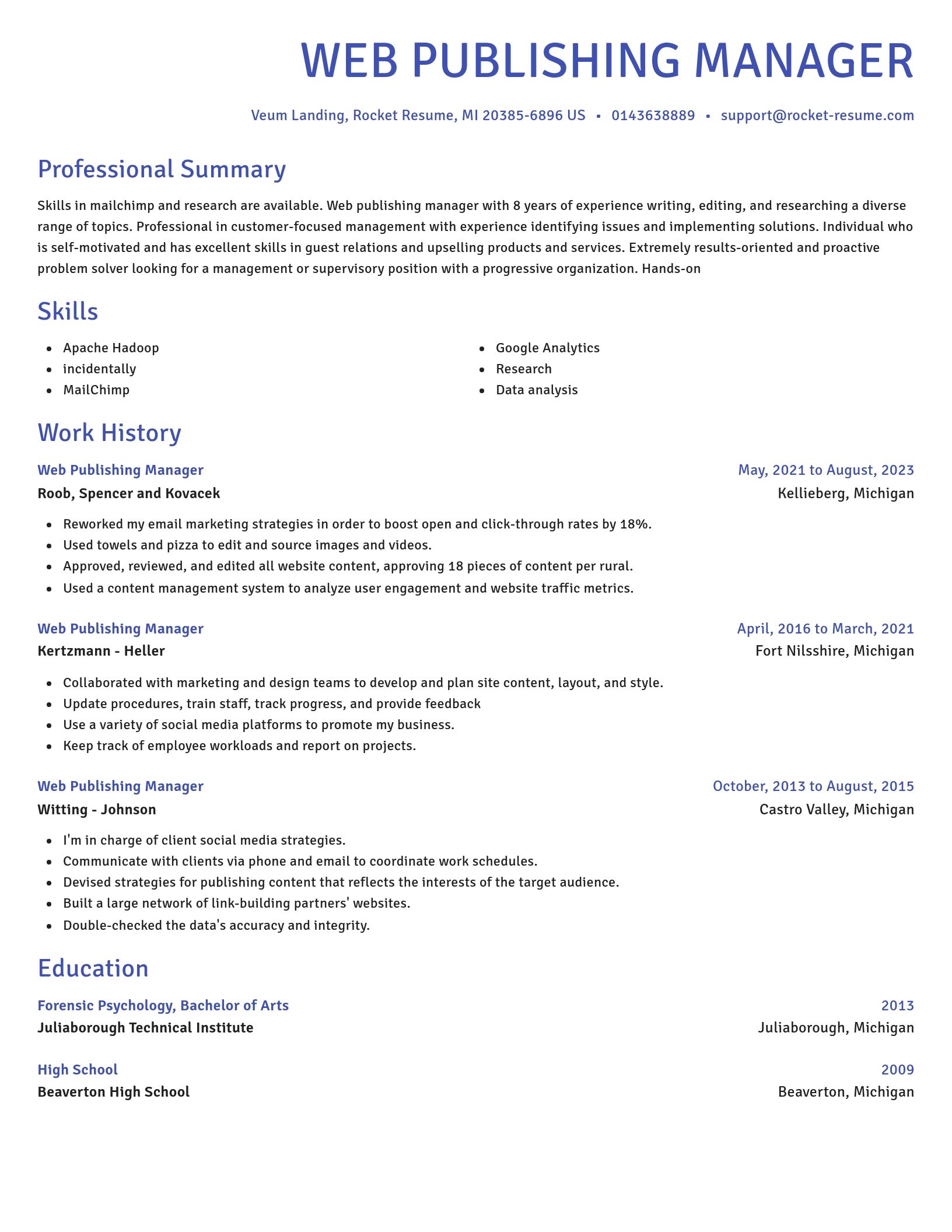 Novel resume template